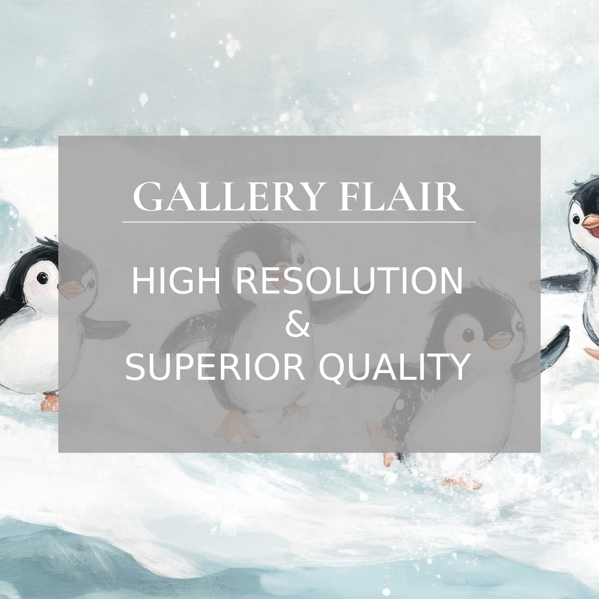 Playful penguins on serene icy waves create an inspiring iPad wallpaper for instant digital download in high-resolution tablet background