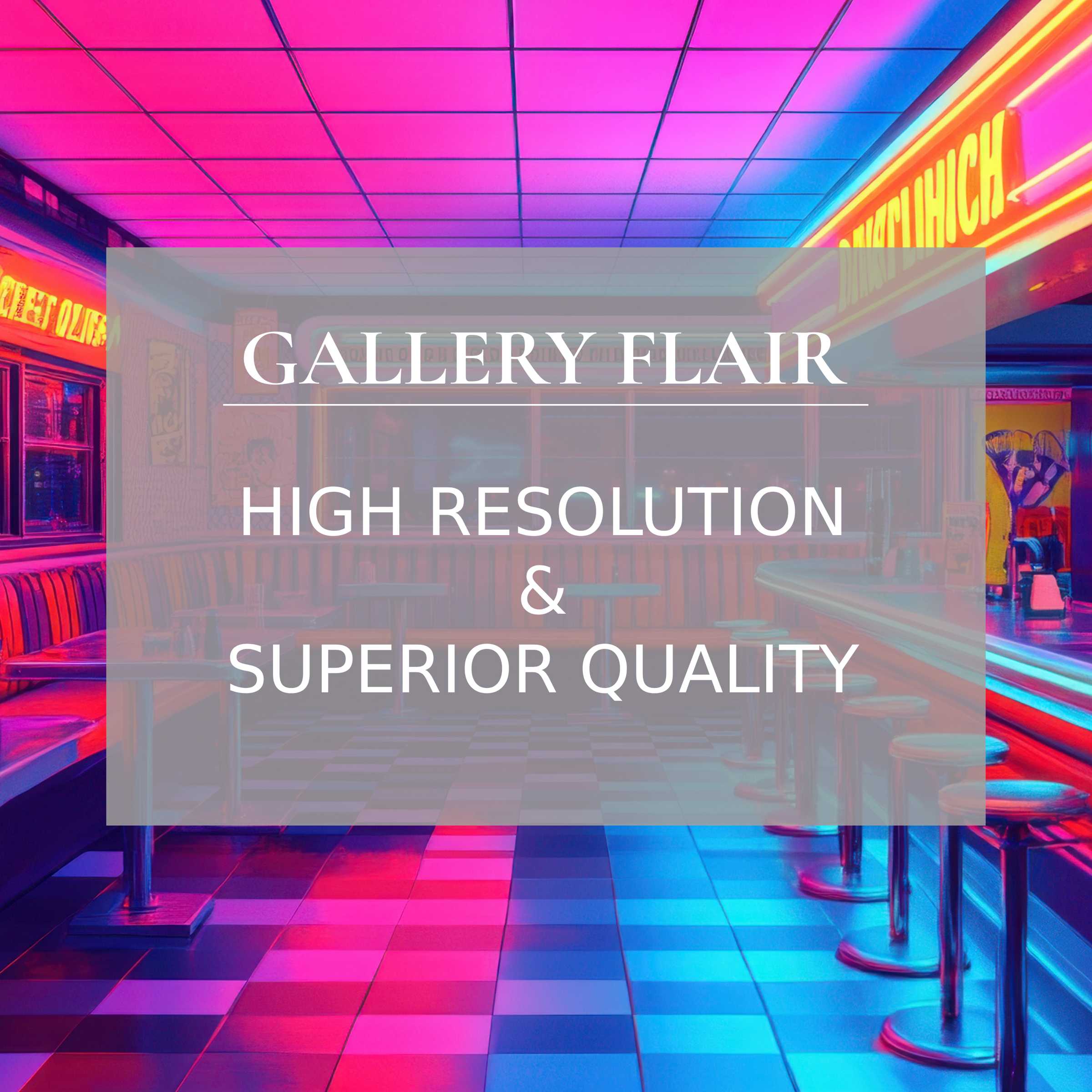 Vibrant neon diner scene iPad wallpaper, high-resolution digital download, perfect curated tablet background for a stylish ambiance