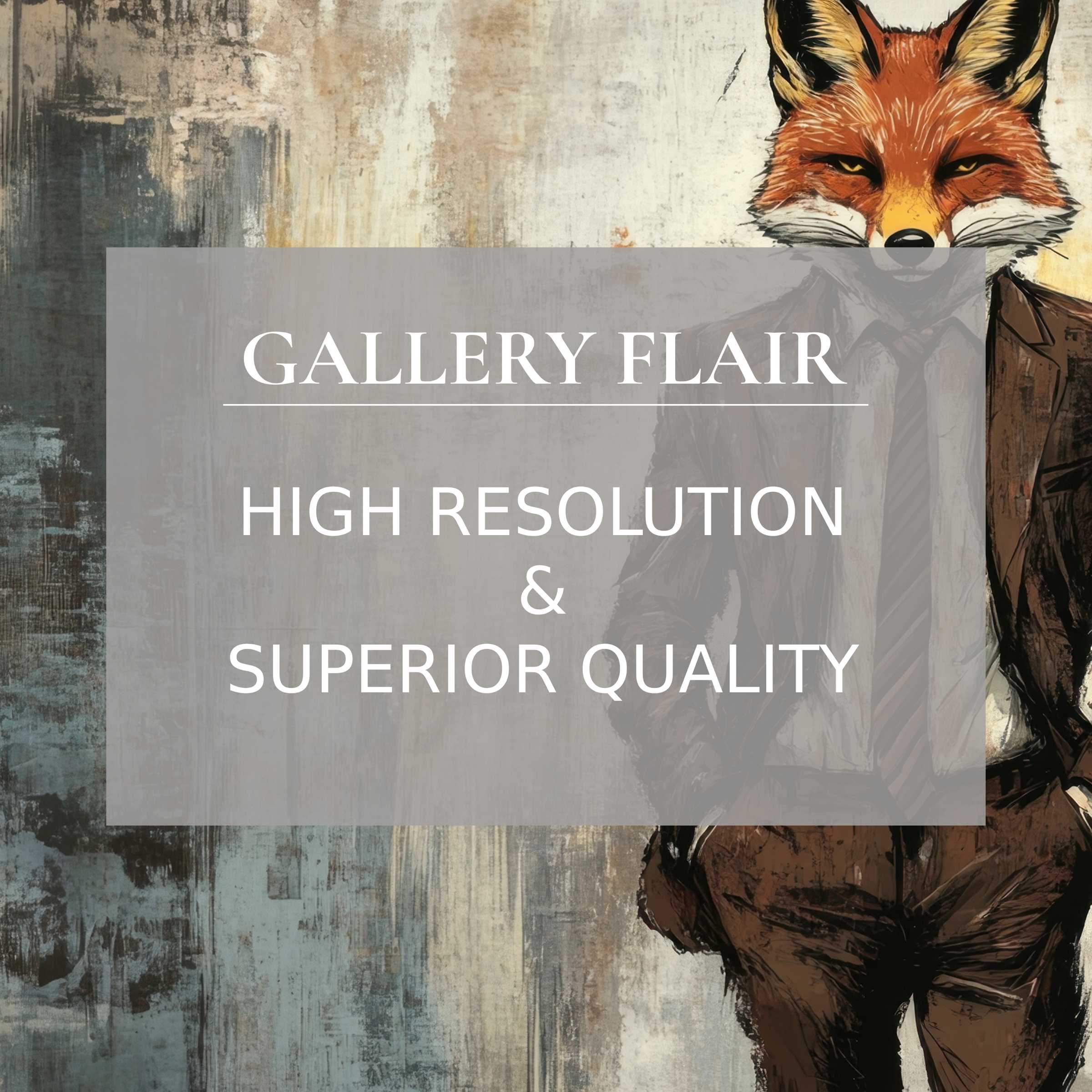 Elegant fox in suit painting offers curated iPad wallpaper, a calming high-resolution digital download for tablet backgrounds