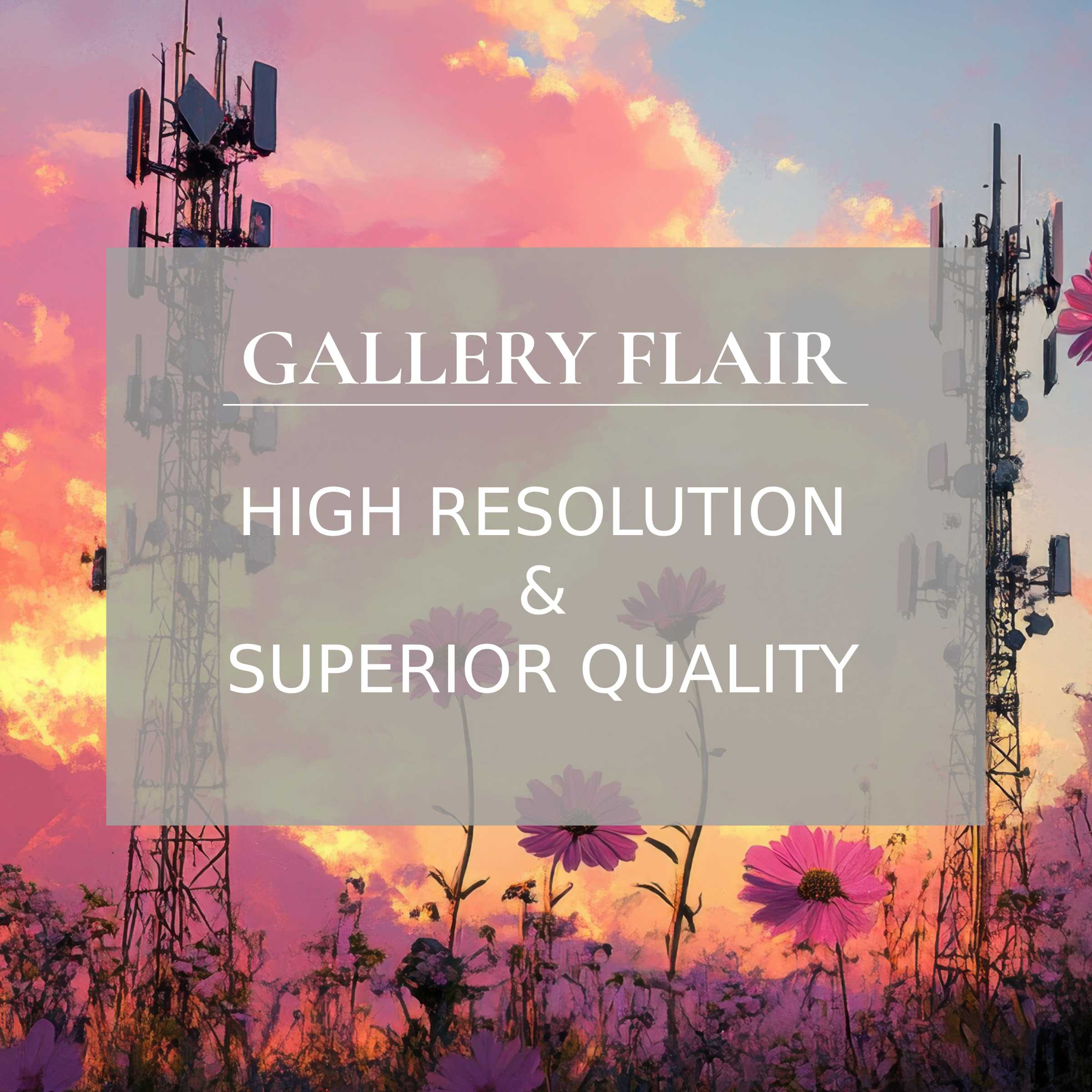 High-resolution iPad wallpaper featuring a tranquil sunset over wildflowers and towers, perfect as a curated digital download for tablets