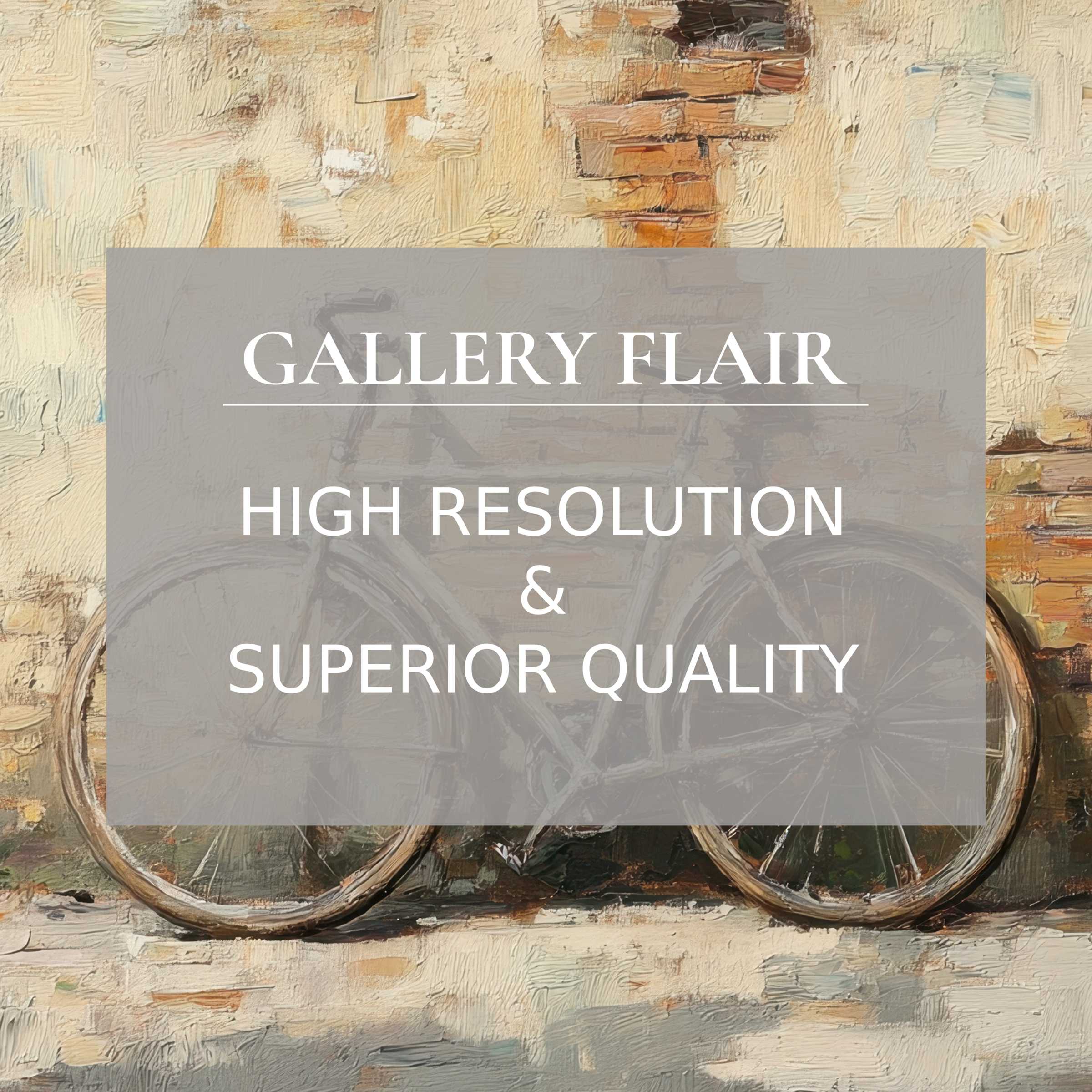 Elegant Wallpaper for Mac and PC with oil-painting style bicycle, inspires calm and mindfulness; high-resolution digital download