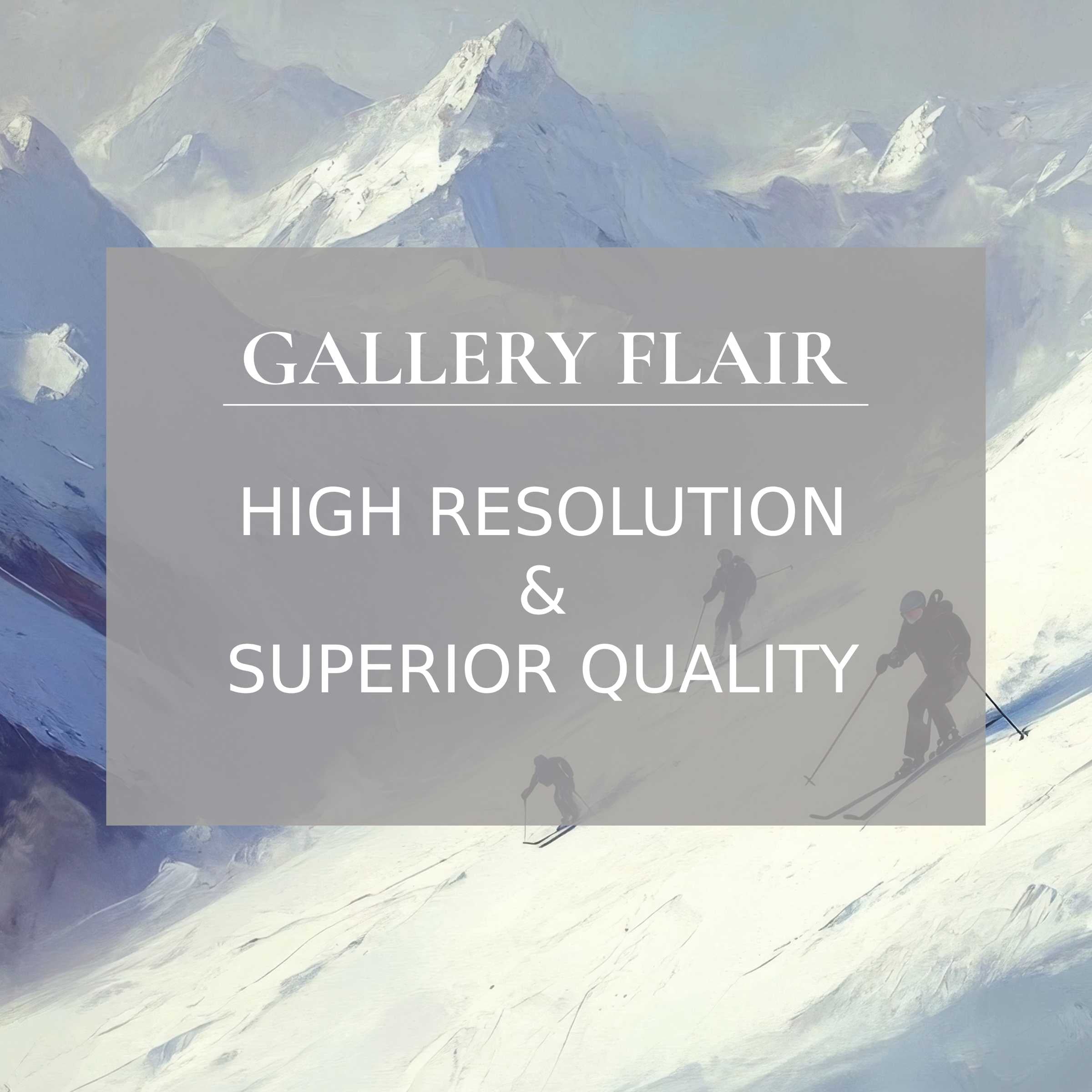 High-resolution iPad wallpaper featuring elegant skiers on serene snowy mountains, ideal for digital download and tablet background