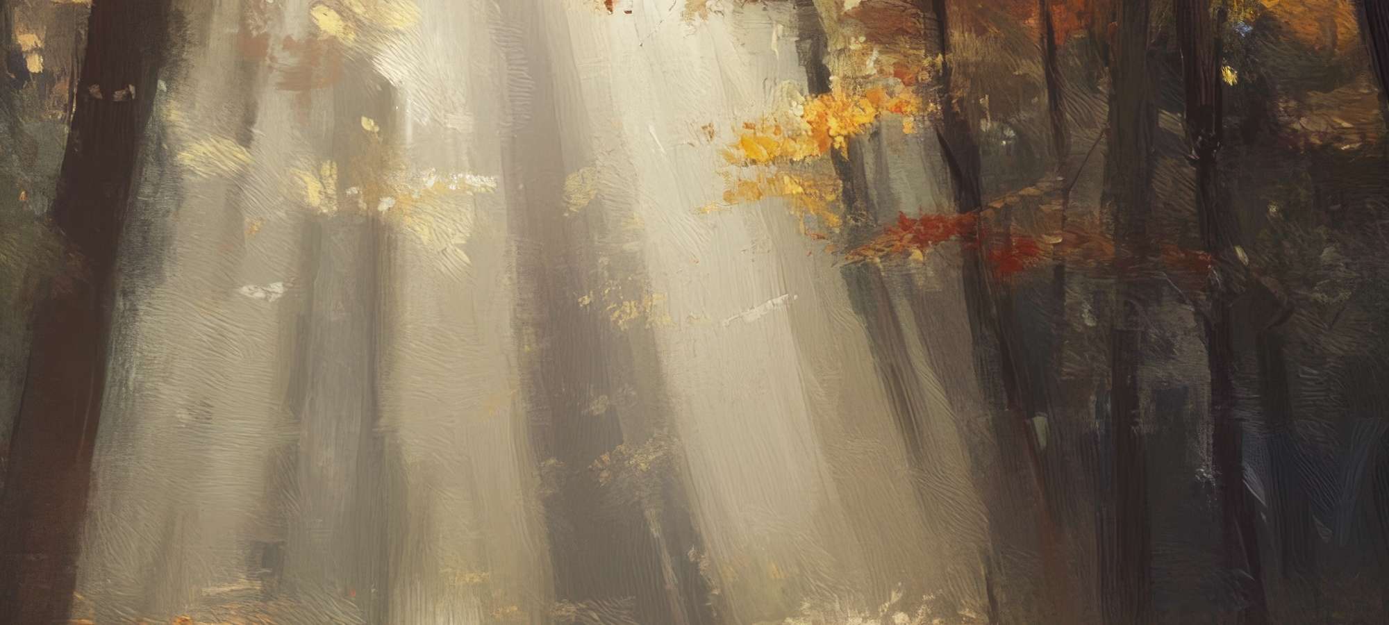 fall printable wall art featuring warm autumn hues and abstract forest textures