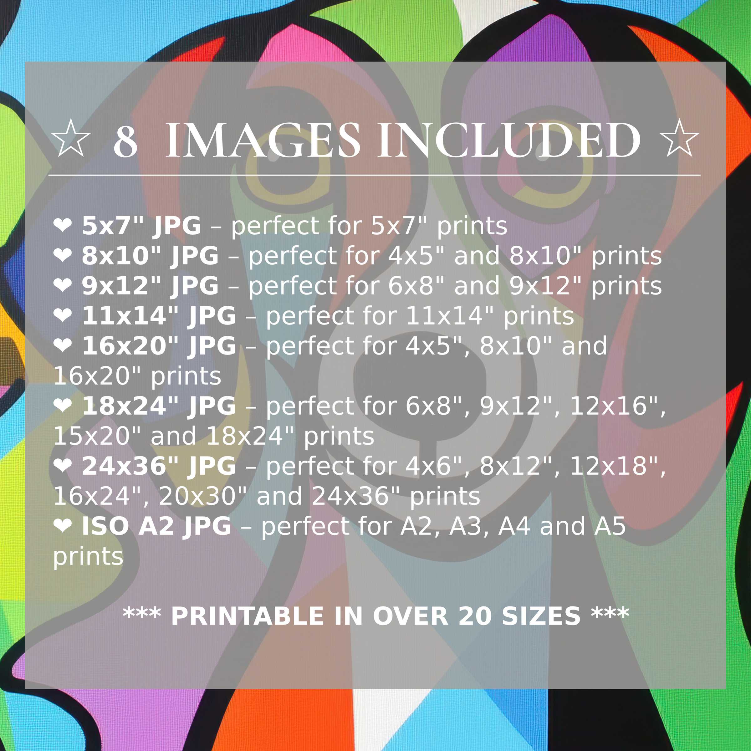 Pop art digital print bursting with vibrant greens, blues, and fiery reds, offered in 8 high-quality sizes to elevate modern interiors with bold, stylish versatility