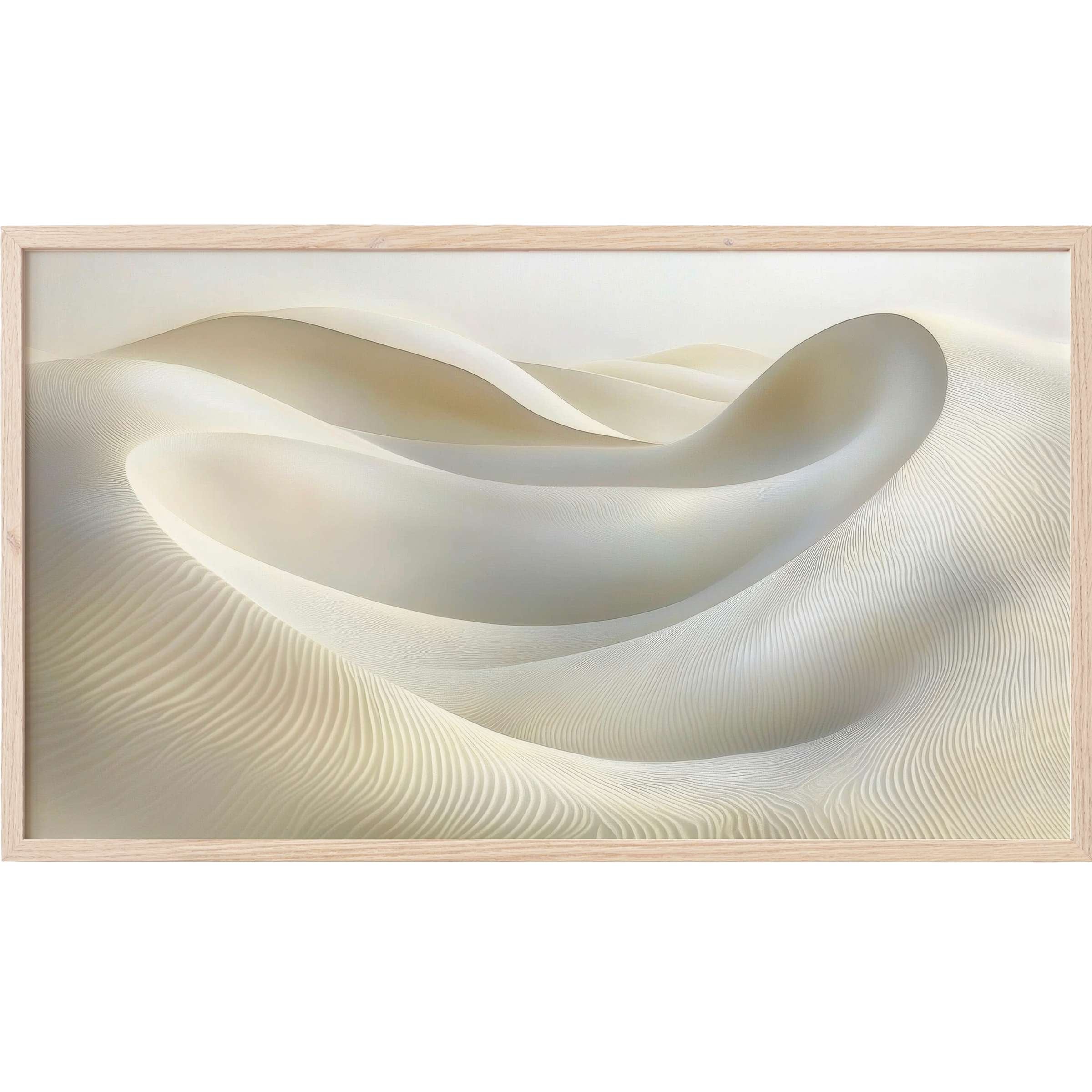 Soft cream and beige dunes with flowing curves and fine texture, elegant neutral Frame TV Art for modern spaces