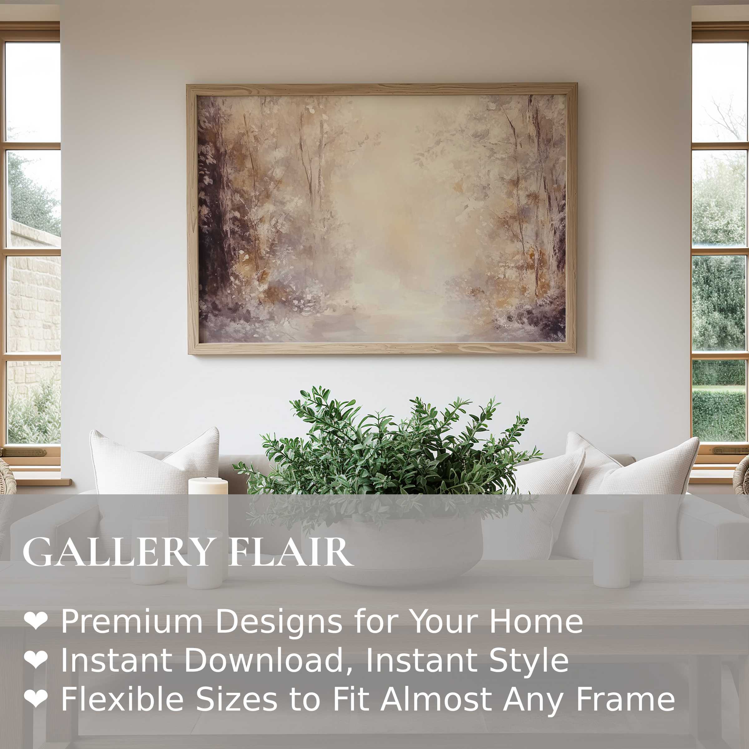 Elegant fall wall art print in soft neutrals and warm tones, enriching modern minimalist interiors with serene, nature-inspired ambiance