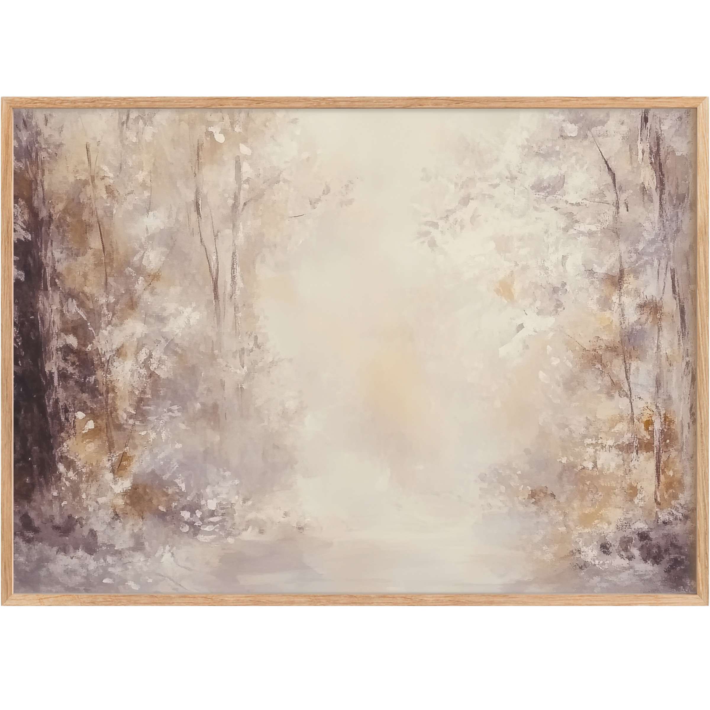 Ethereal fall printable wall art in soft taupes and muted golds, creating a serene, inviting ambiance for elegant interiors