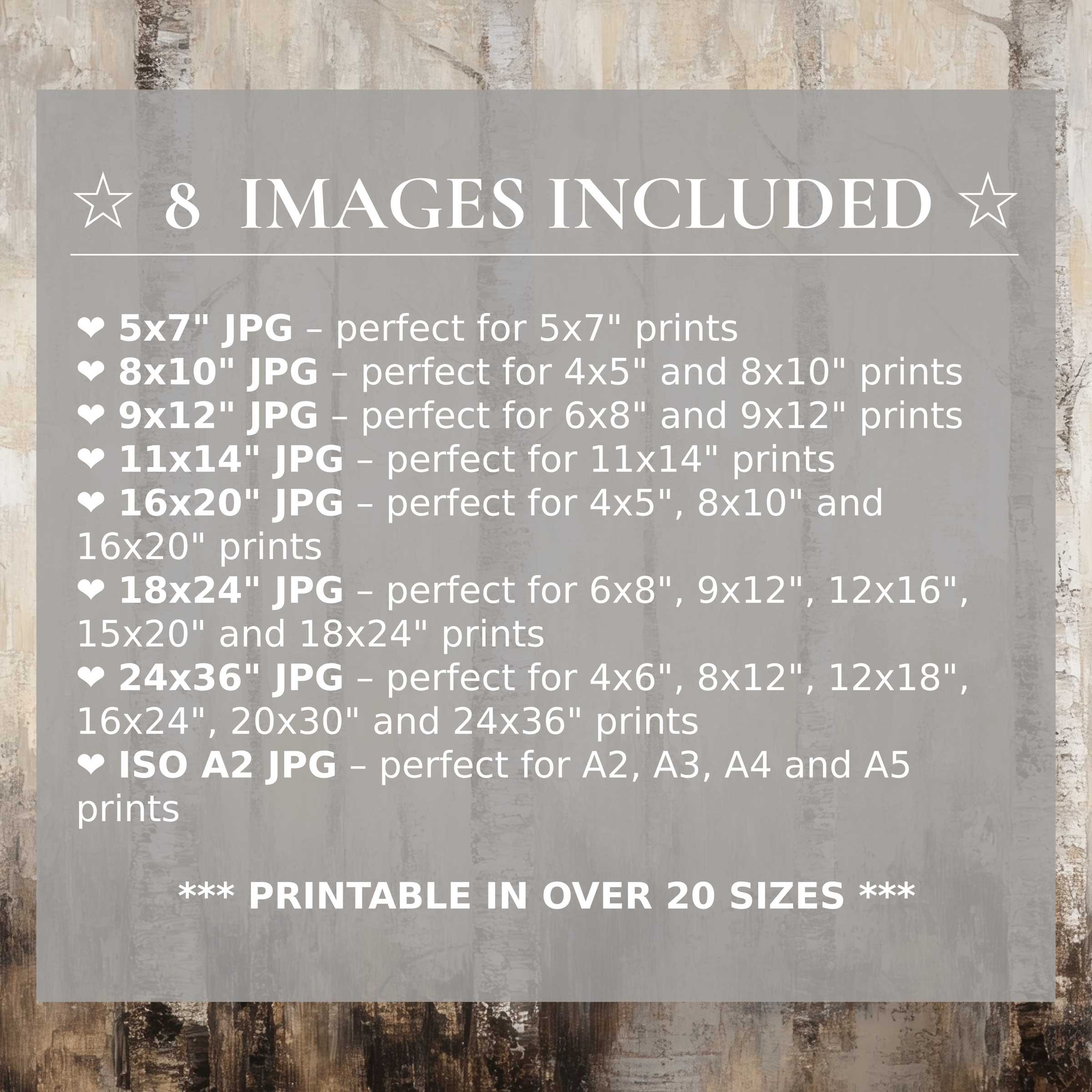 Vintage digital print with warm earth tones and soft grays, radiating timeless elegance; includes 8 high-quality sizes with download for versatile modern interiors
