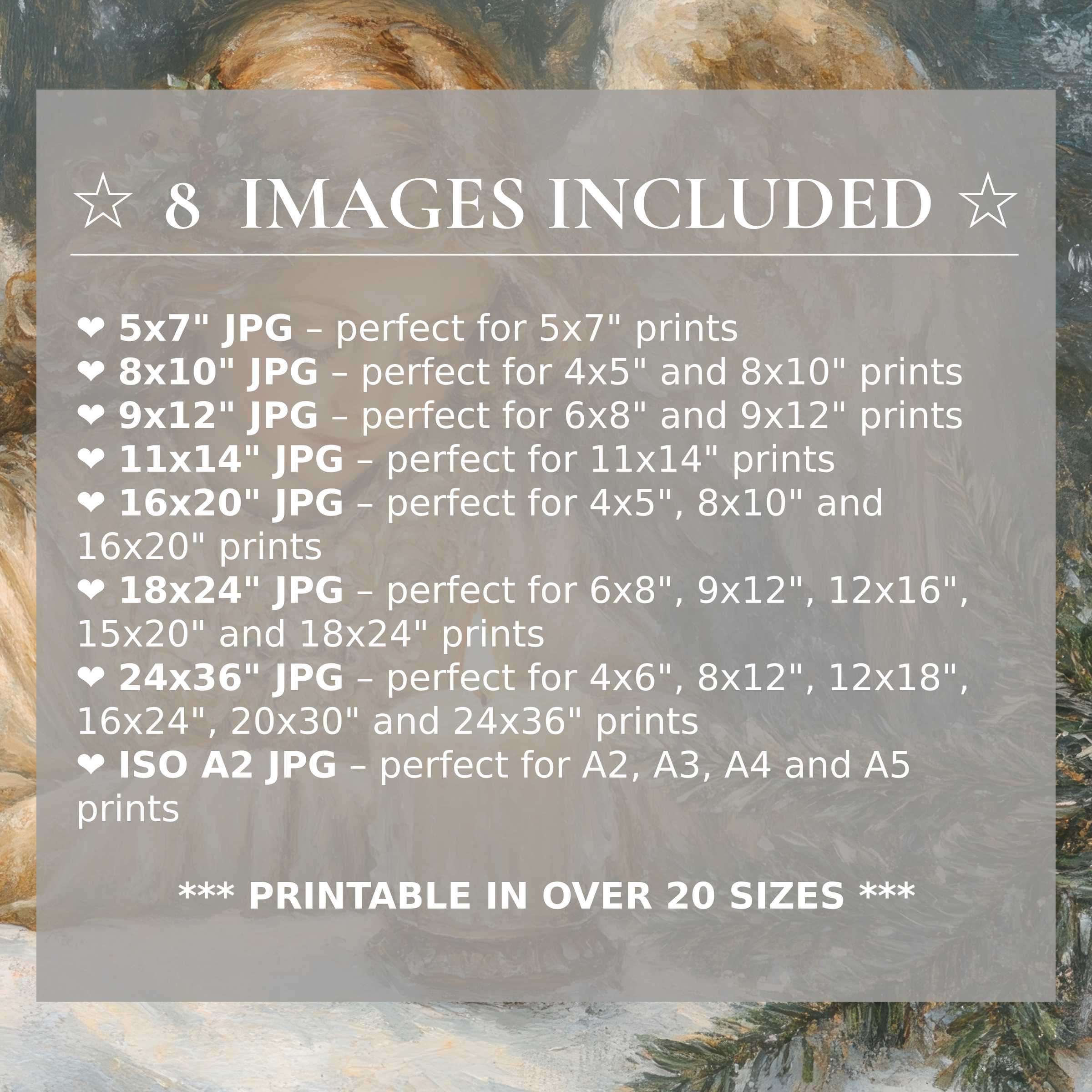 Christmas digital print featuring radiant gold and deep green hues, offering calming warmth and elegant charm Includes 8 high-quality sizes for seamless integration into modern interiors with versatile sophistication