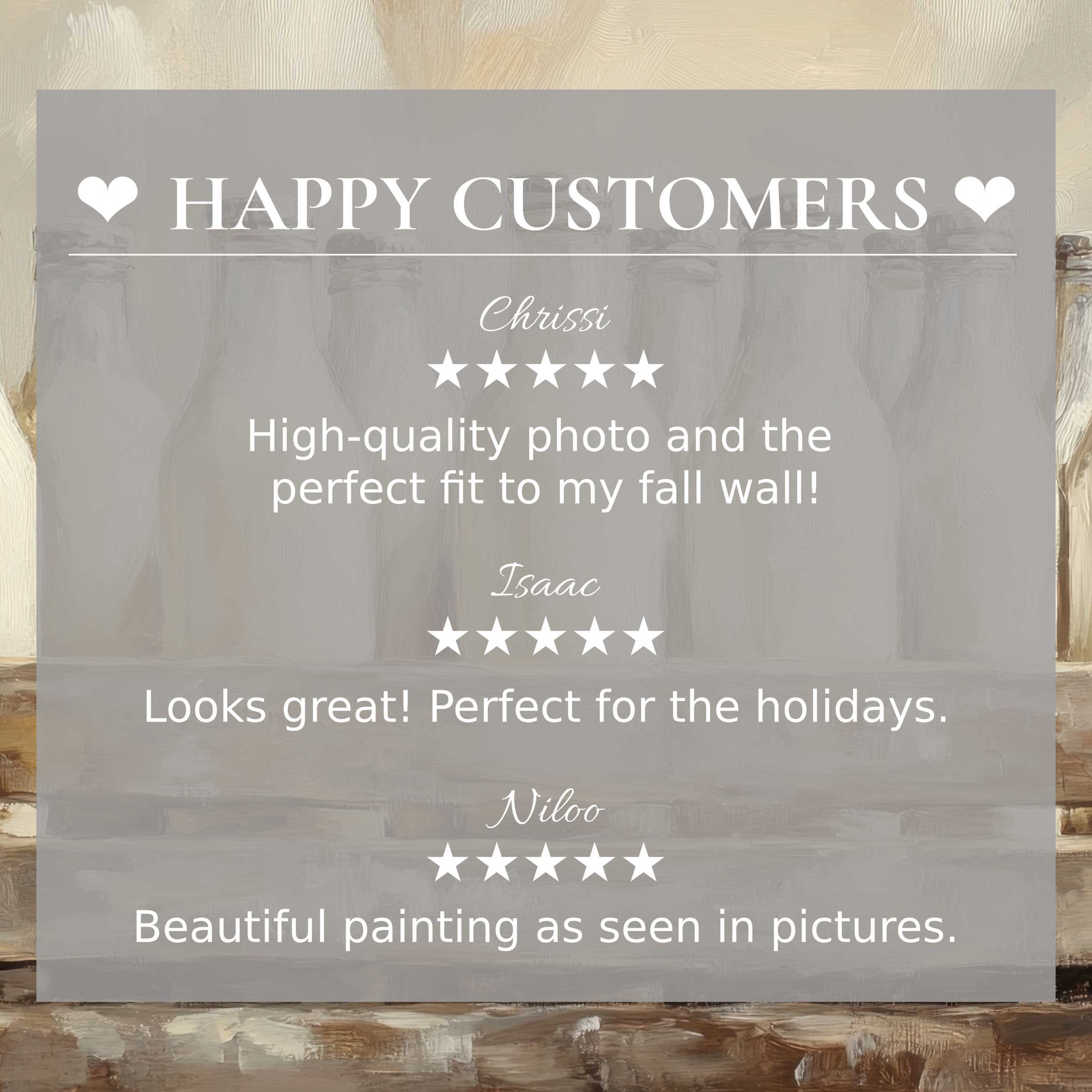 Modern farmhouse art for Frame TV with soft muted tones, showcasing happy customer reviews that inspire trust and elegance