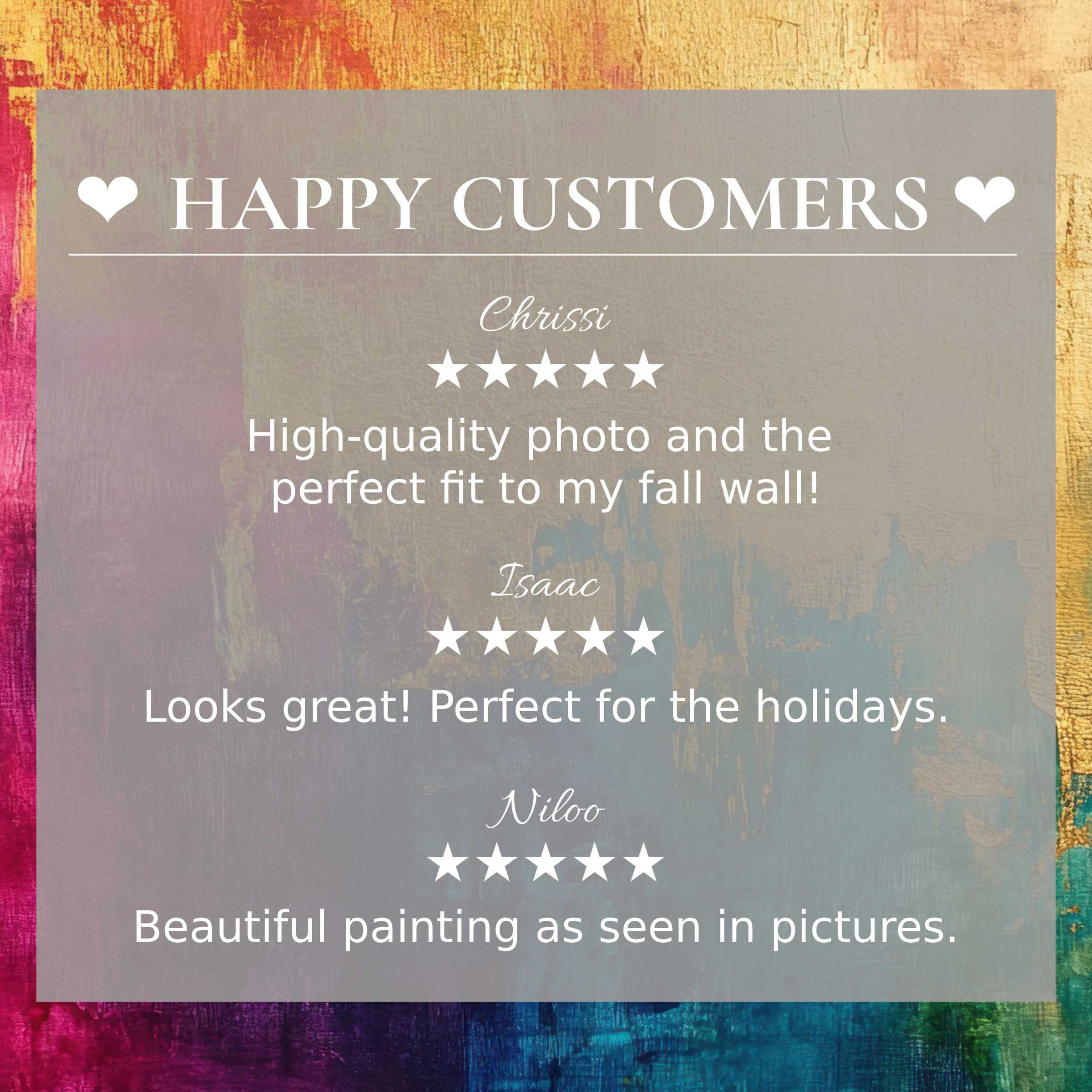 Abstract art for Frame TV with textured, warm-tone background; happy customer reviews enhance trust and elegant decor appeal