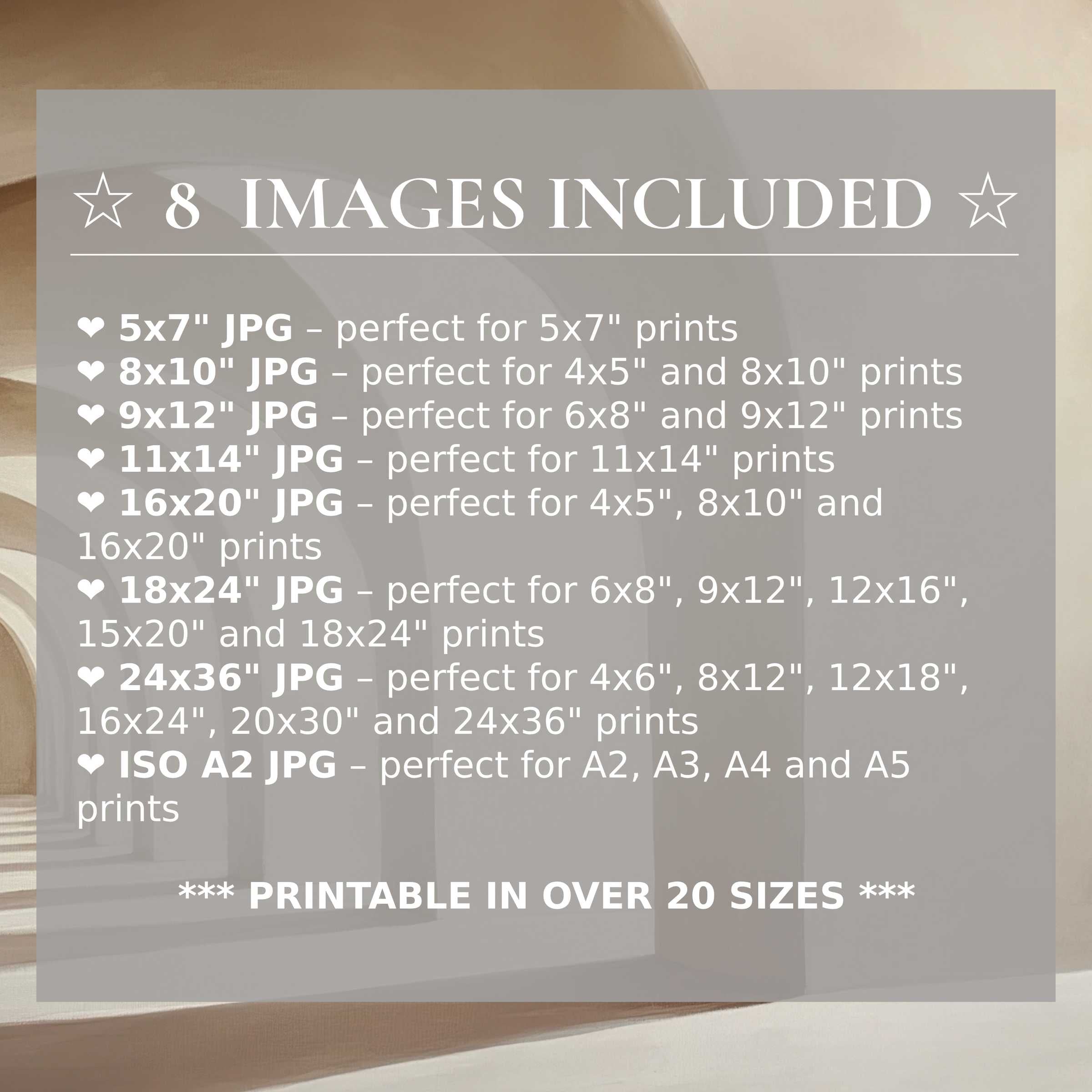 Neutral digital print radiates calming beige and soft gray tones, offered in 8 high-quality sizes included-elevating modern interiors with versatile elegance