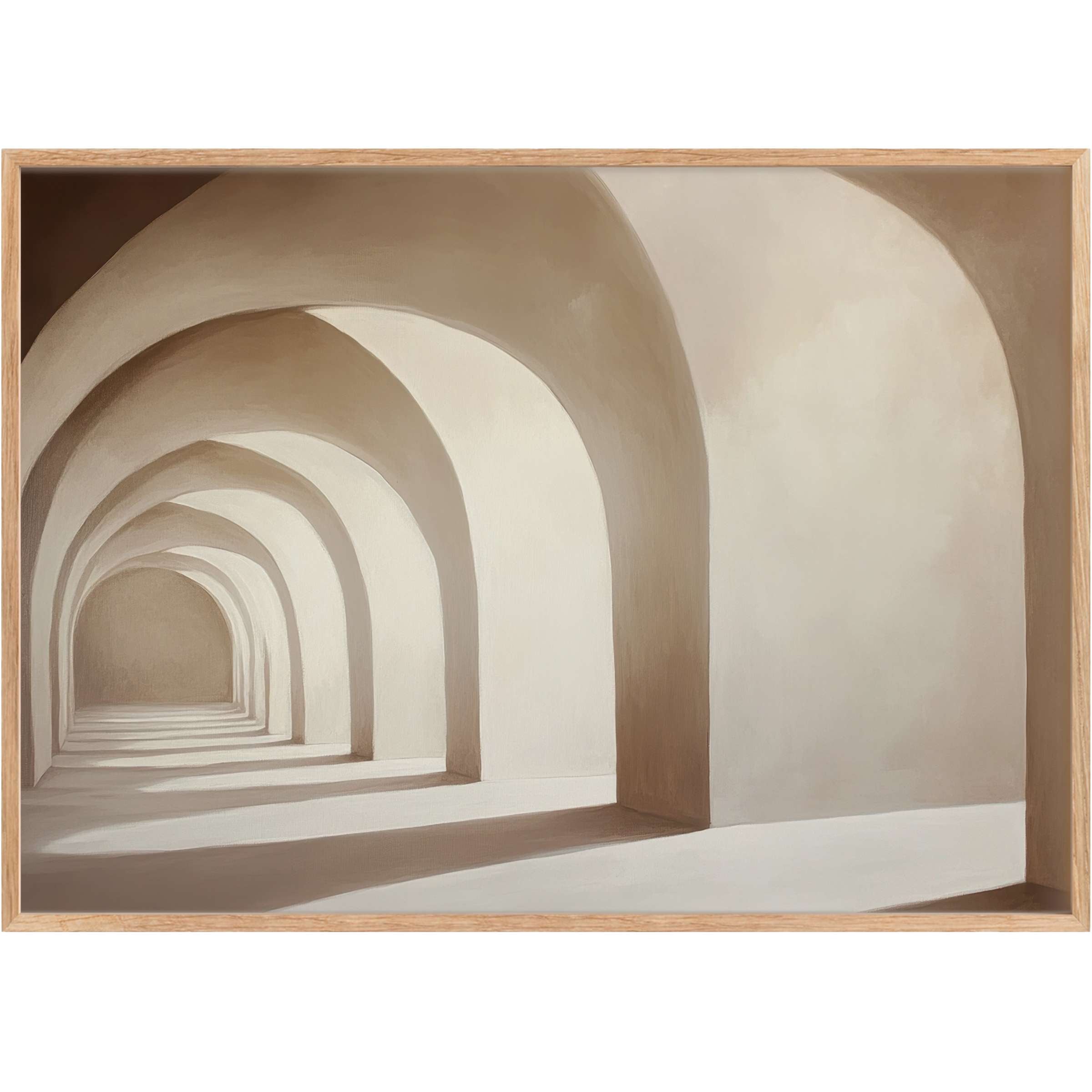 Neutral printable wall art featuring soft beige arches, evoking a serene, timeless elegance that enhances minimalist interiors