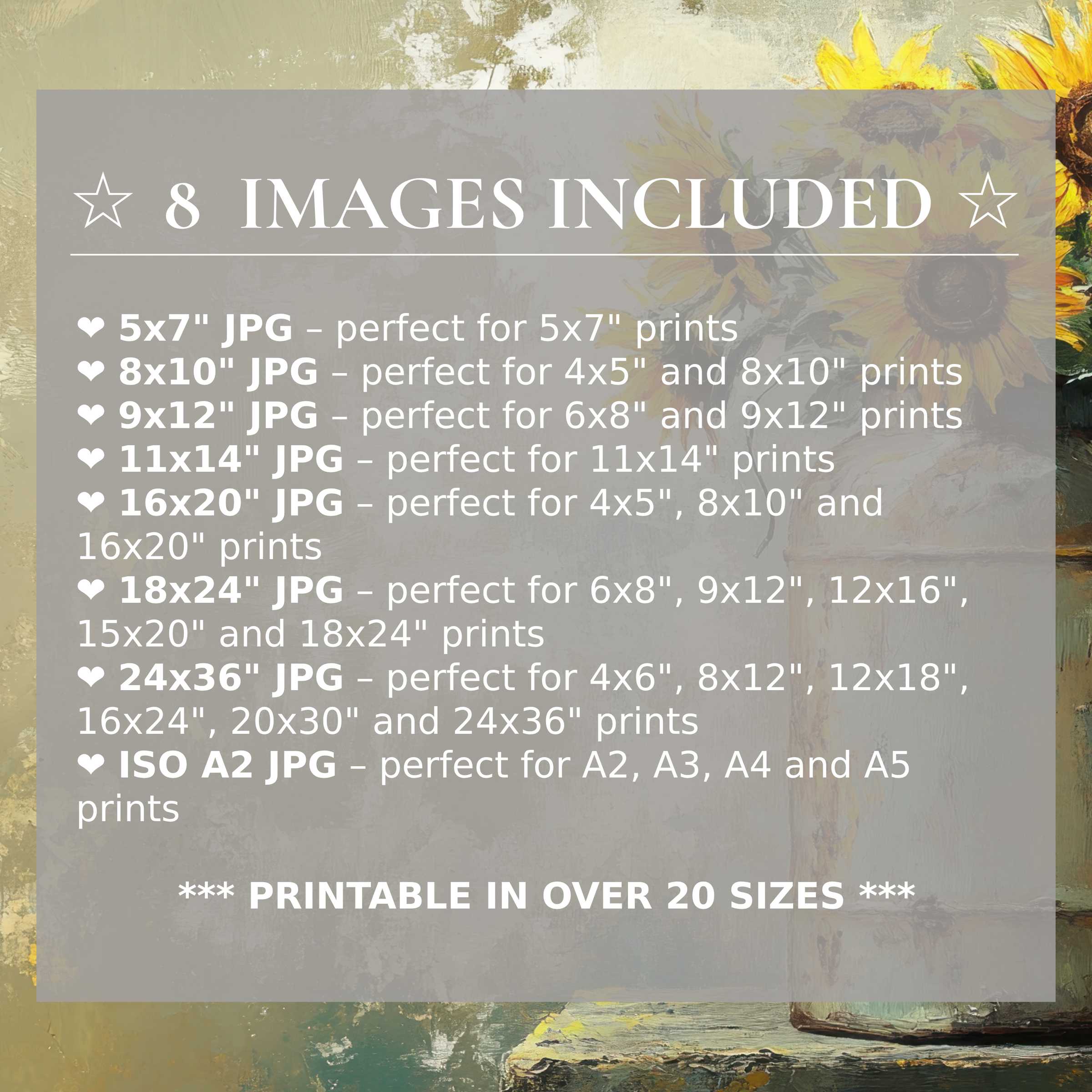 Radiant farmhouse digital print featuring warm yellows and soft earth tones, elevating modern interiors with 8 high-quality sizes included