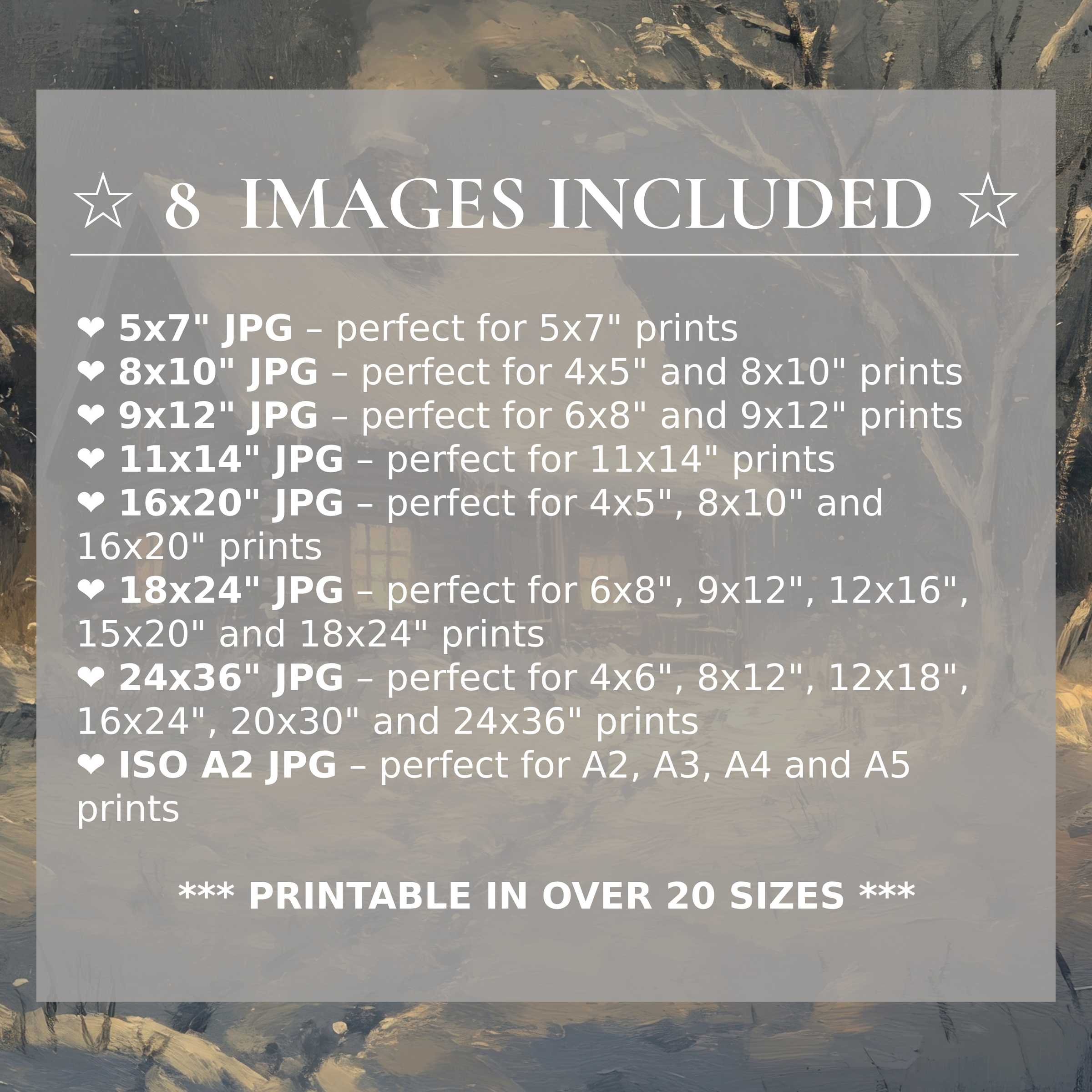 Radiant winter digital print in muted blues and warm golds, offered in 8 high-resolution sizes to elevate modern interiors with timeless elegance and versatile style