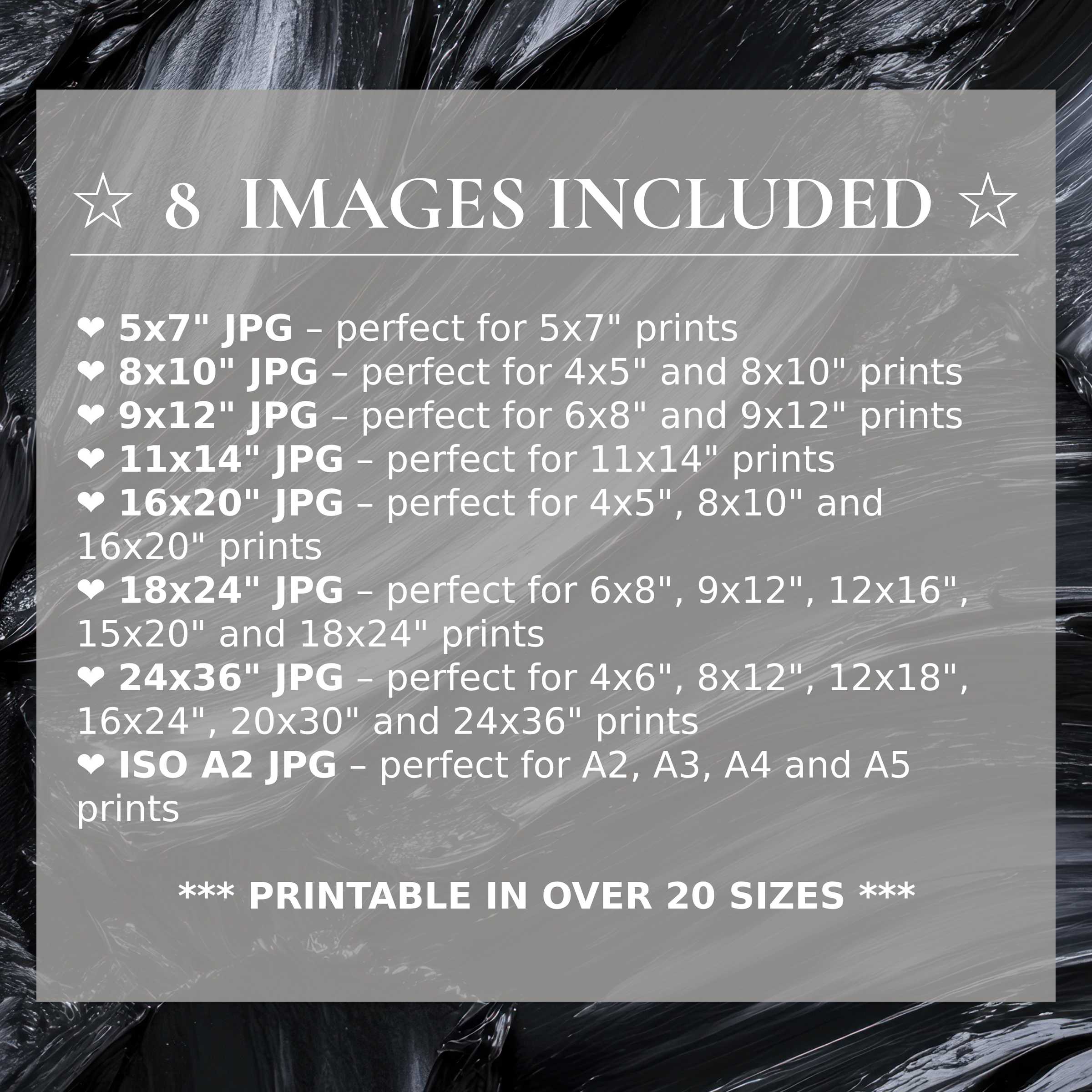 Luxurious abstract digital print in radiant black and gray hues, included in 8 premium high-res sizes to elevate modern interiors with versatile style