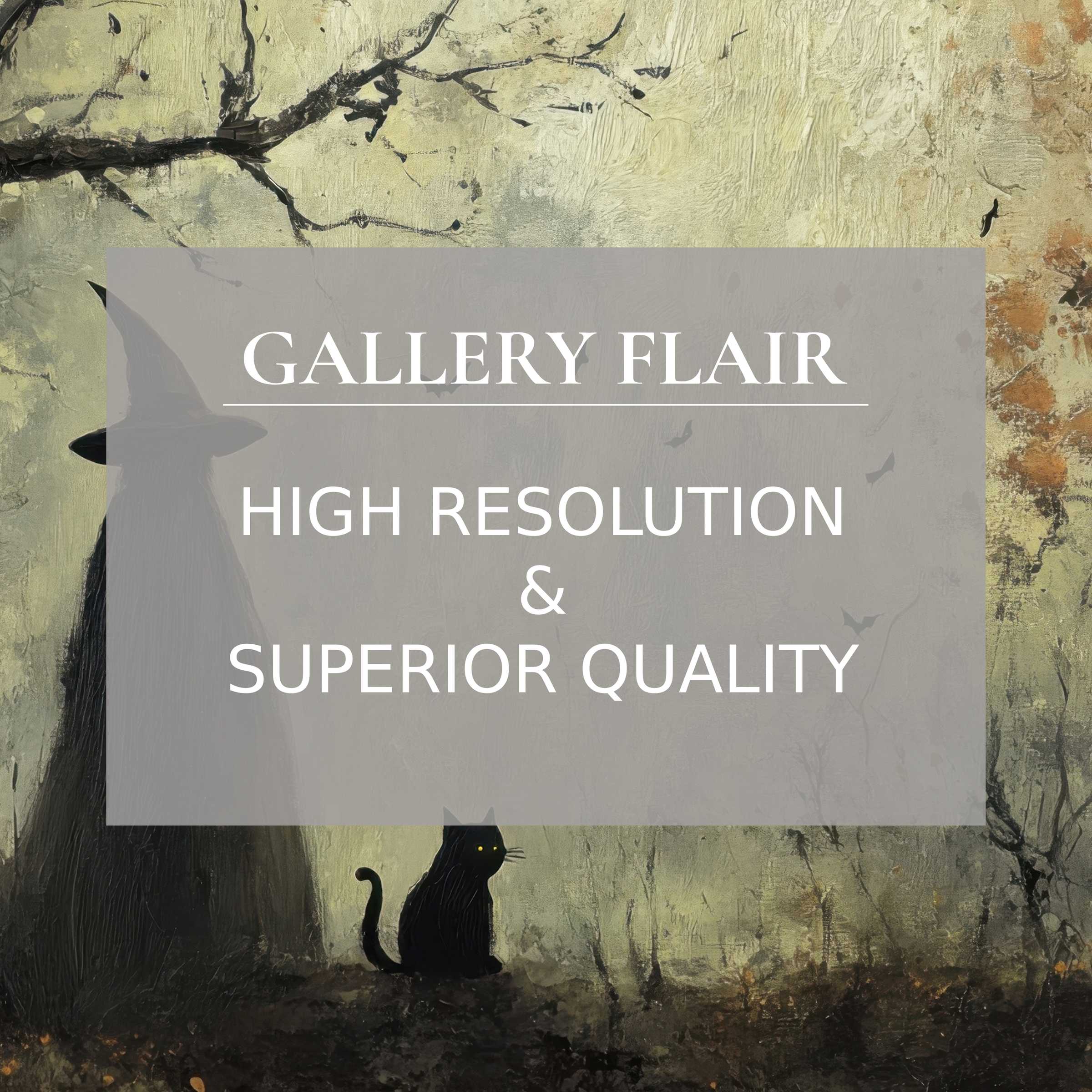 Halloween printable art exuding a moody, mysterious charm with exquisite detail, perfect for modern, elegant interiors