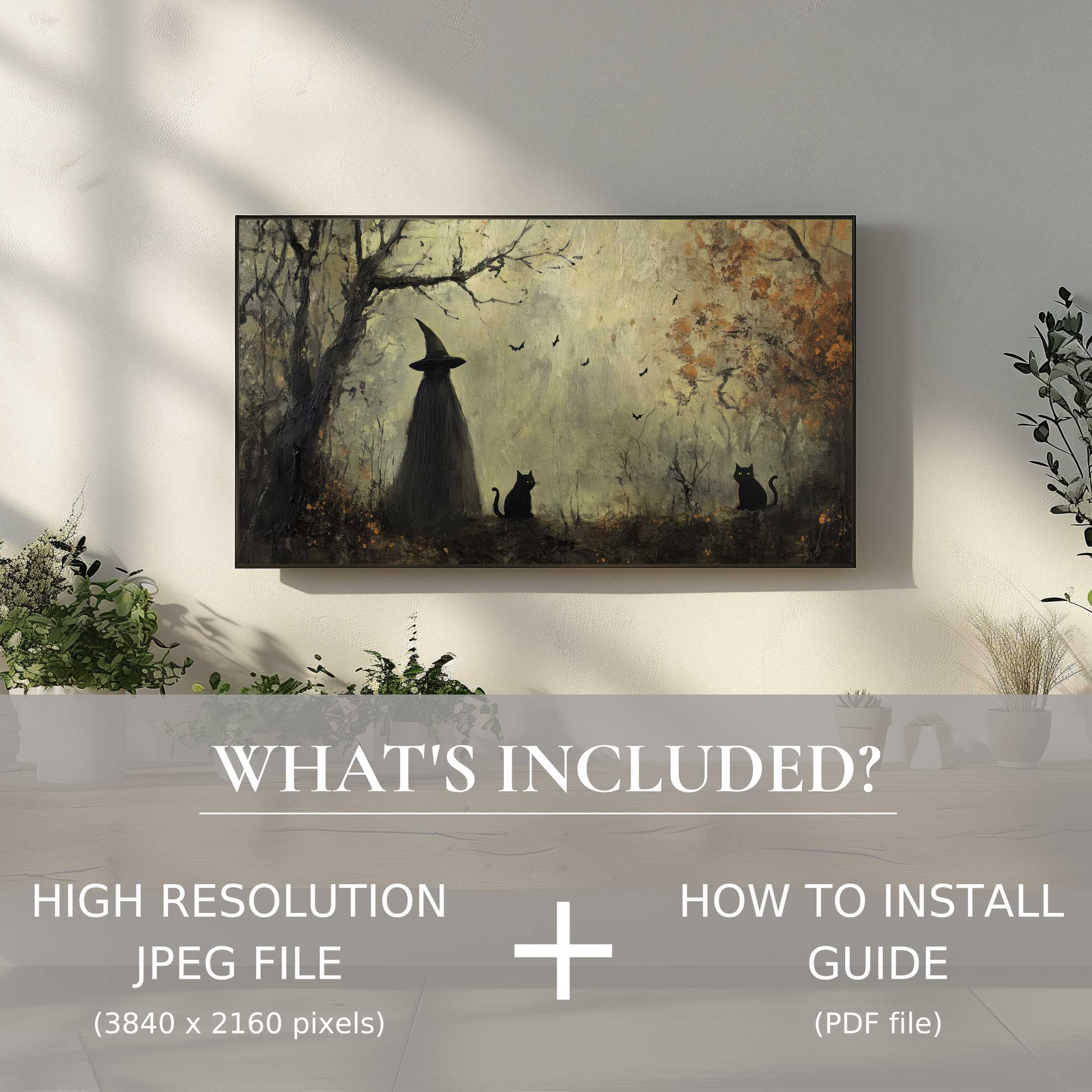 Elegant Halloween digital TV art download enhances modern living spaces with easy digital use and stylish ambiance