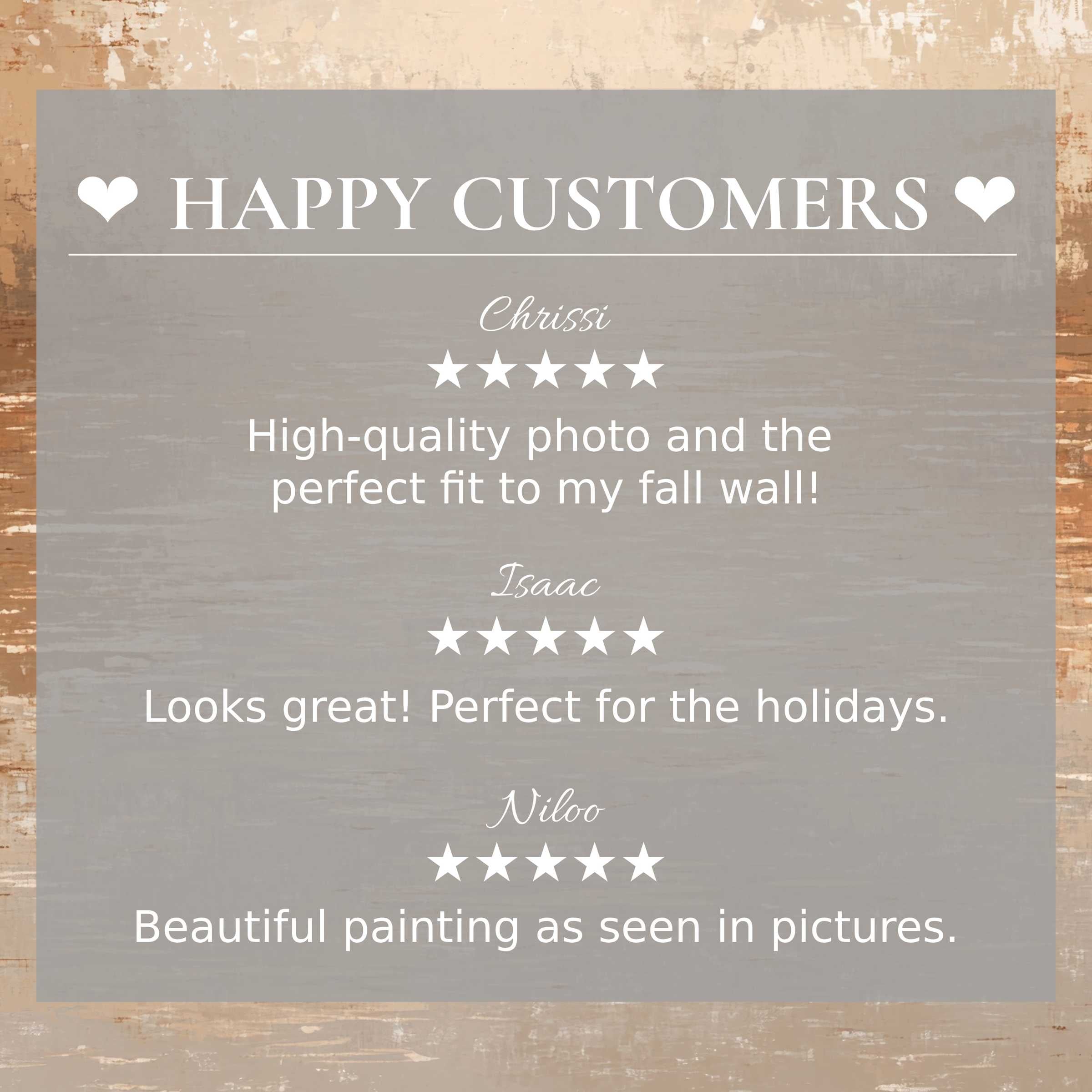 Vintage art for Frame TV with abstract sunset hues, showcasing happy customer reviews to inspire trust and elegance