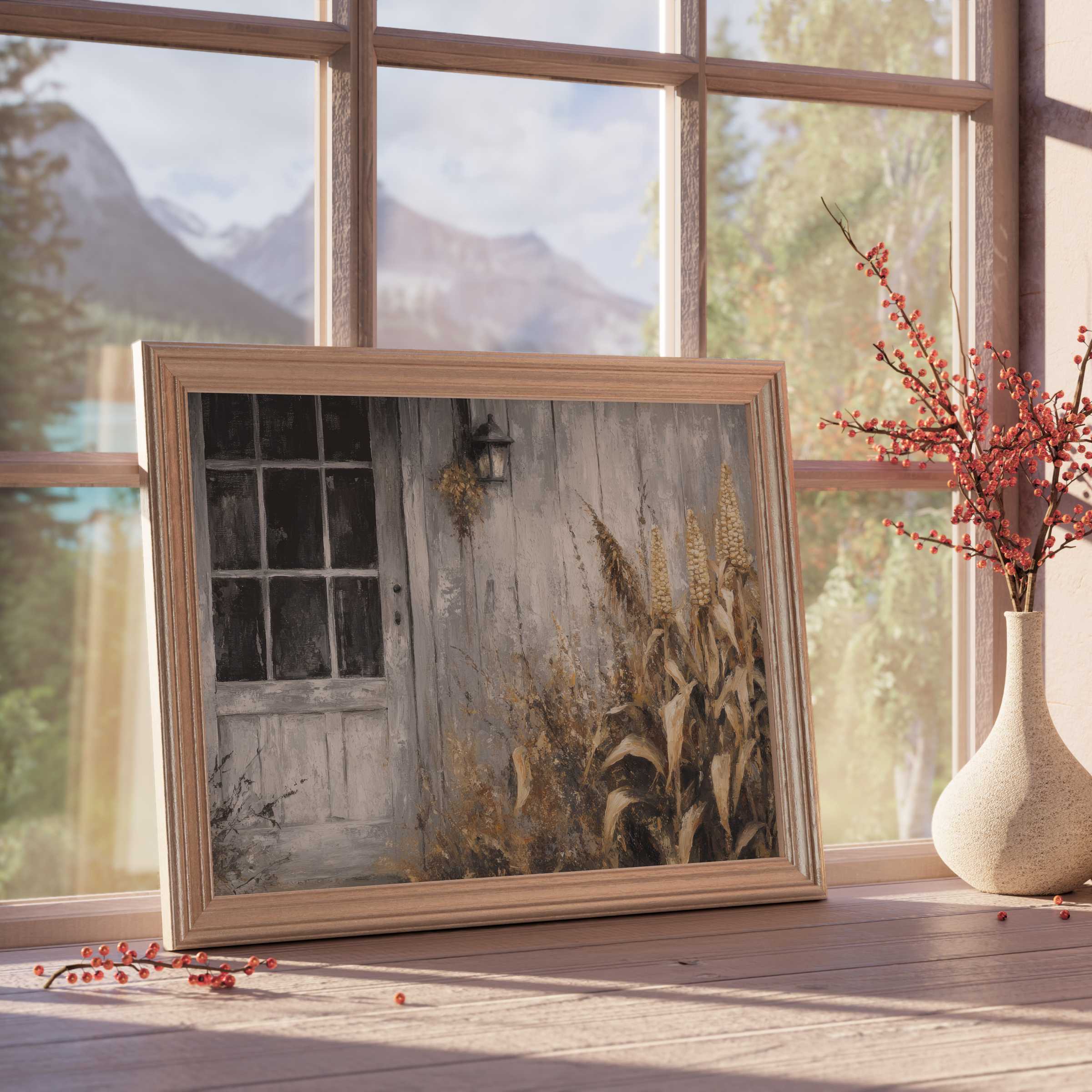 Farmhouse downloadable art exudes warm rustic charm with muted tones, enhancing tranquil, curated interiors and stylish country decor
