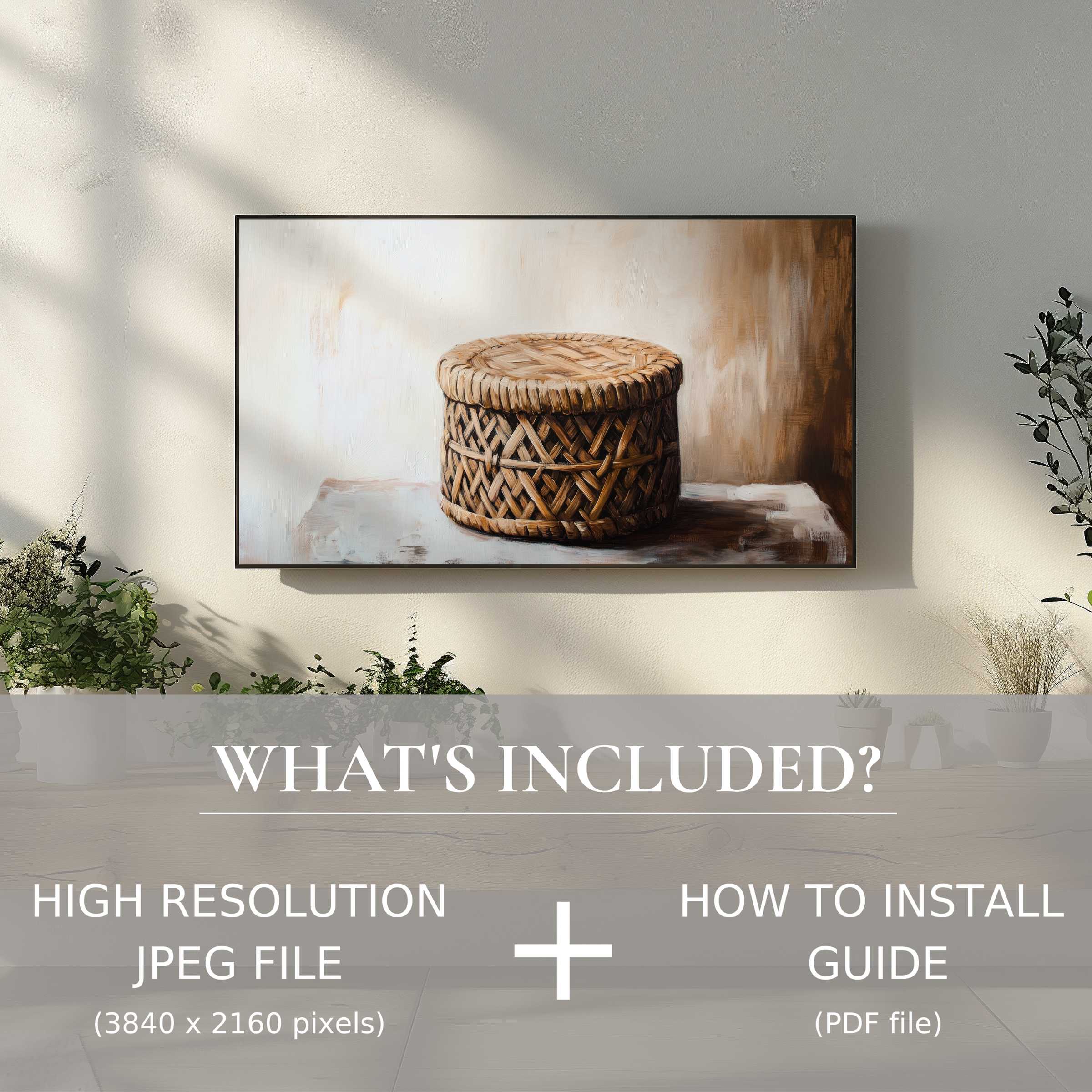 Elegant boho digital TV art download enhances your stylish living space with easy digital use and high-resolution simplicity