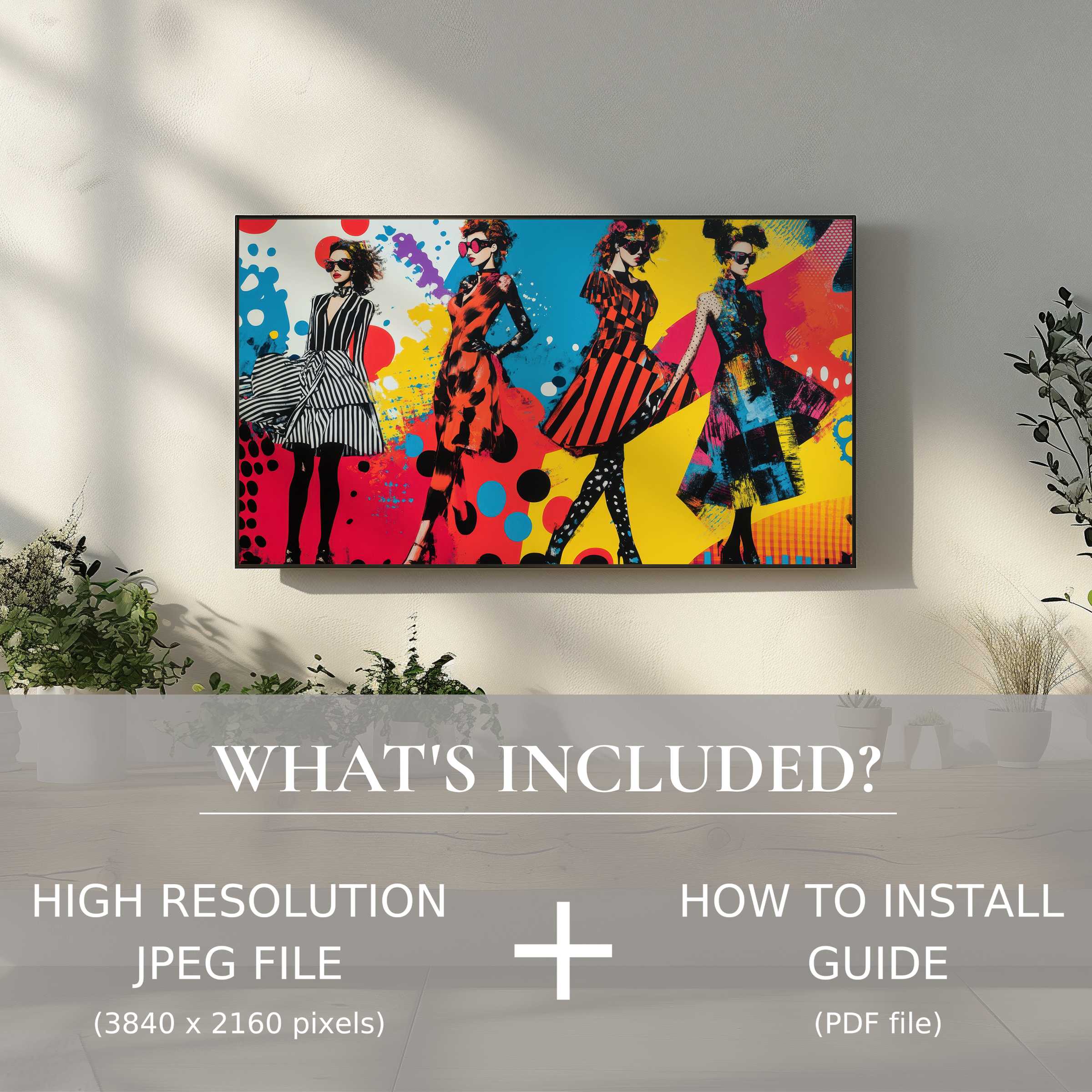 Pop art digital TV art download elevates your living space with vibrant style and easy digital use, perfect for modern décor