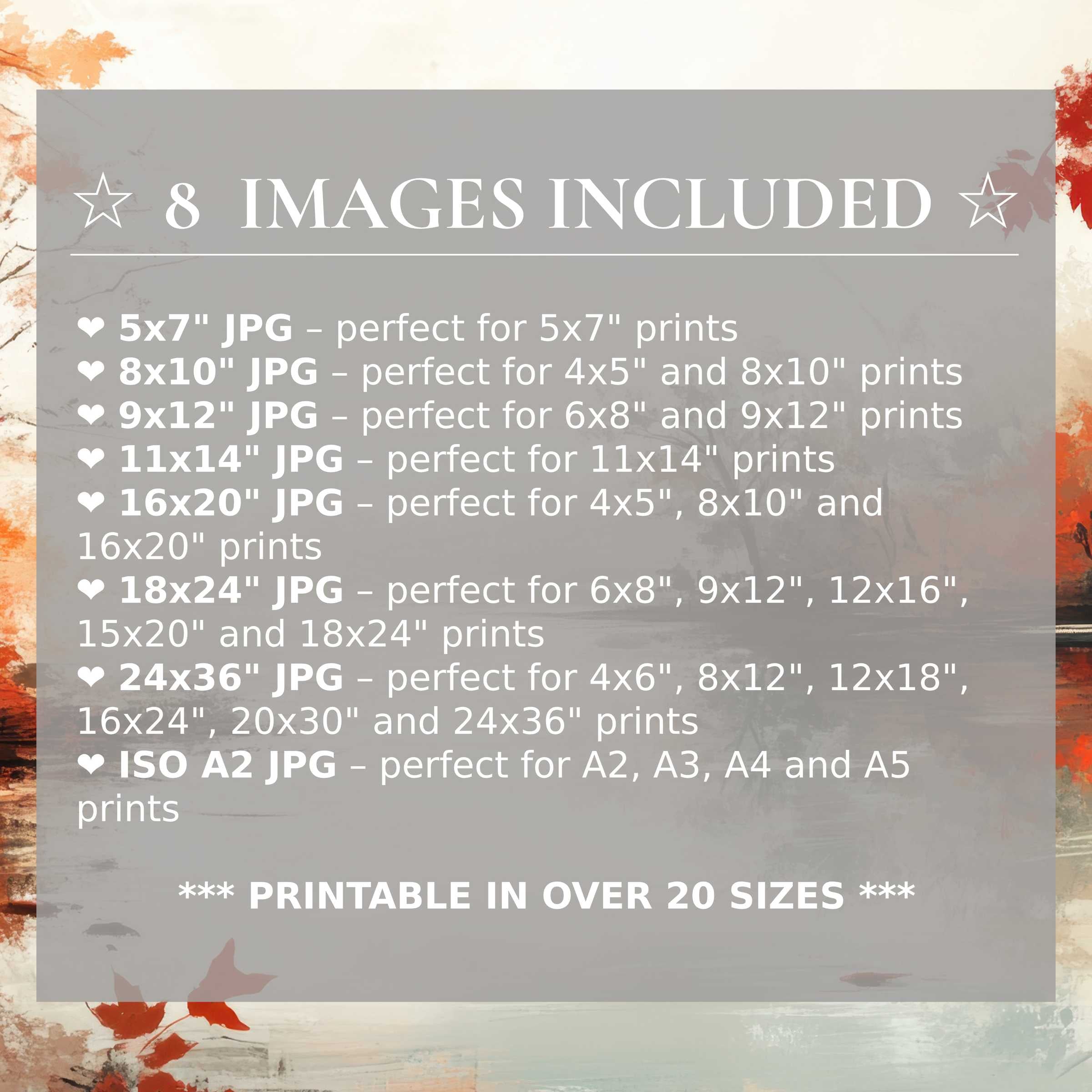Landscape digital print in radiant reds and calming neutrals, enhancing modern interiors with 8 high-quality sizes included