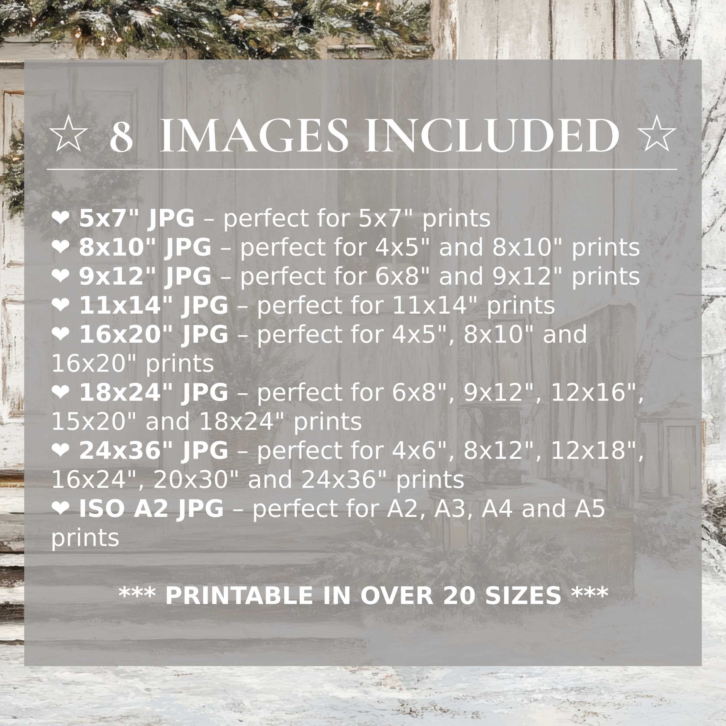 Christmas digital print with radiant greens and warm neutrals, delivering timeless elegance in 8 high-quality sizes to elevate modern interiors