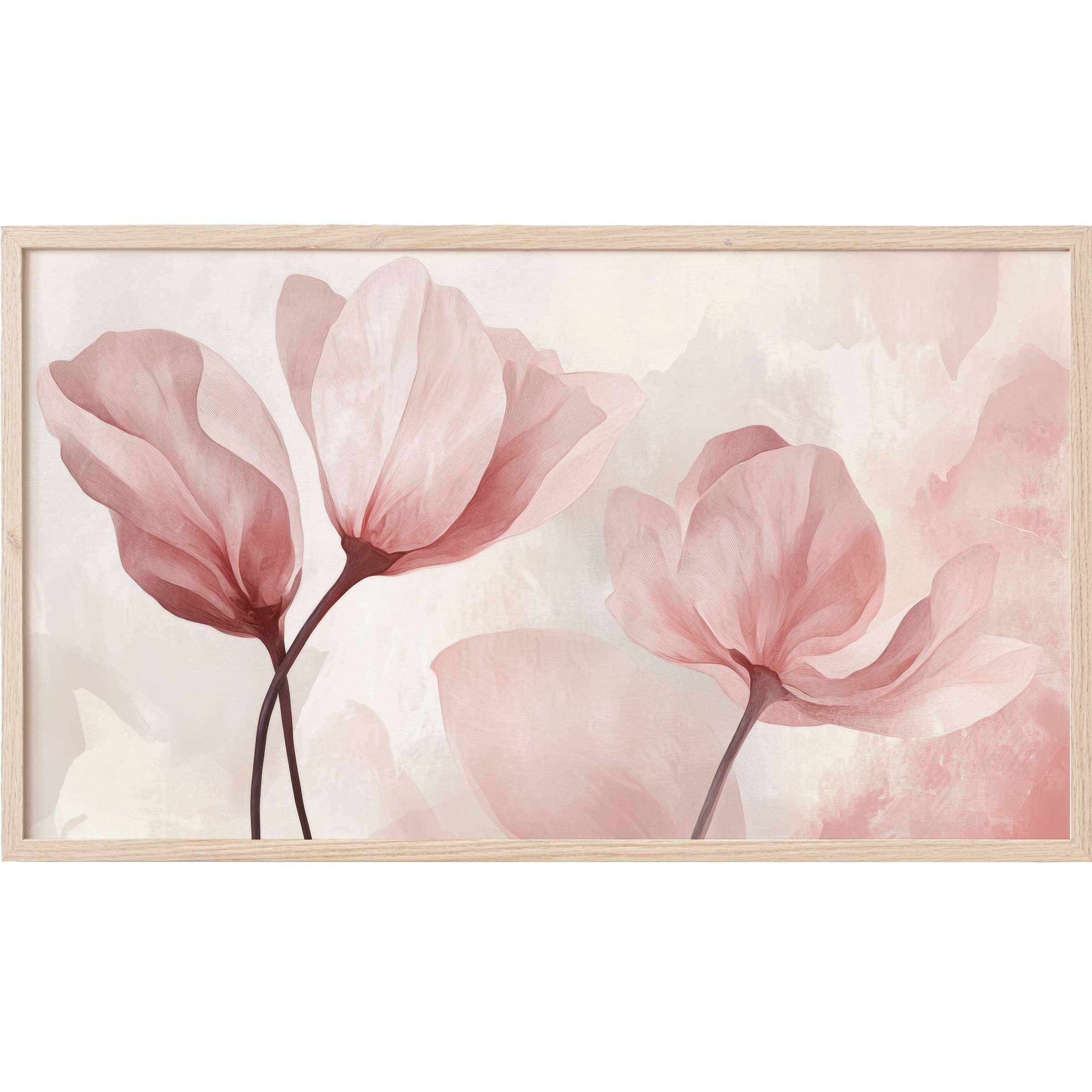 Delicate pink floral composition with soft textures and muted tones, perfect modern Frame TV Art for elegant spaces