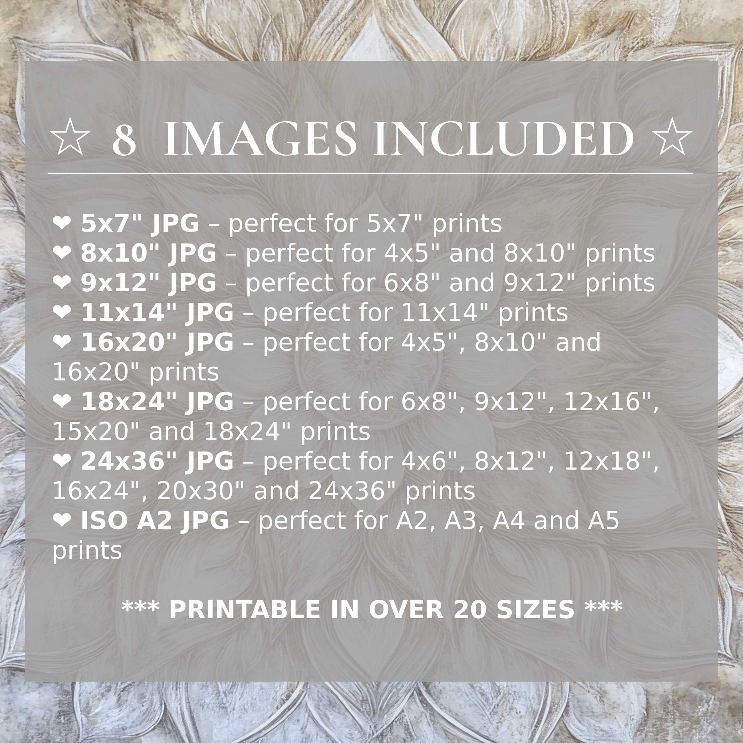 Neutral digital print radiates serene beige and soft gray tones, included in 8 high-quality sizes for versatile, elevated modern interiors