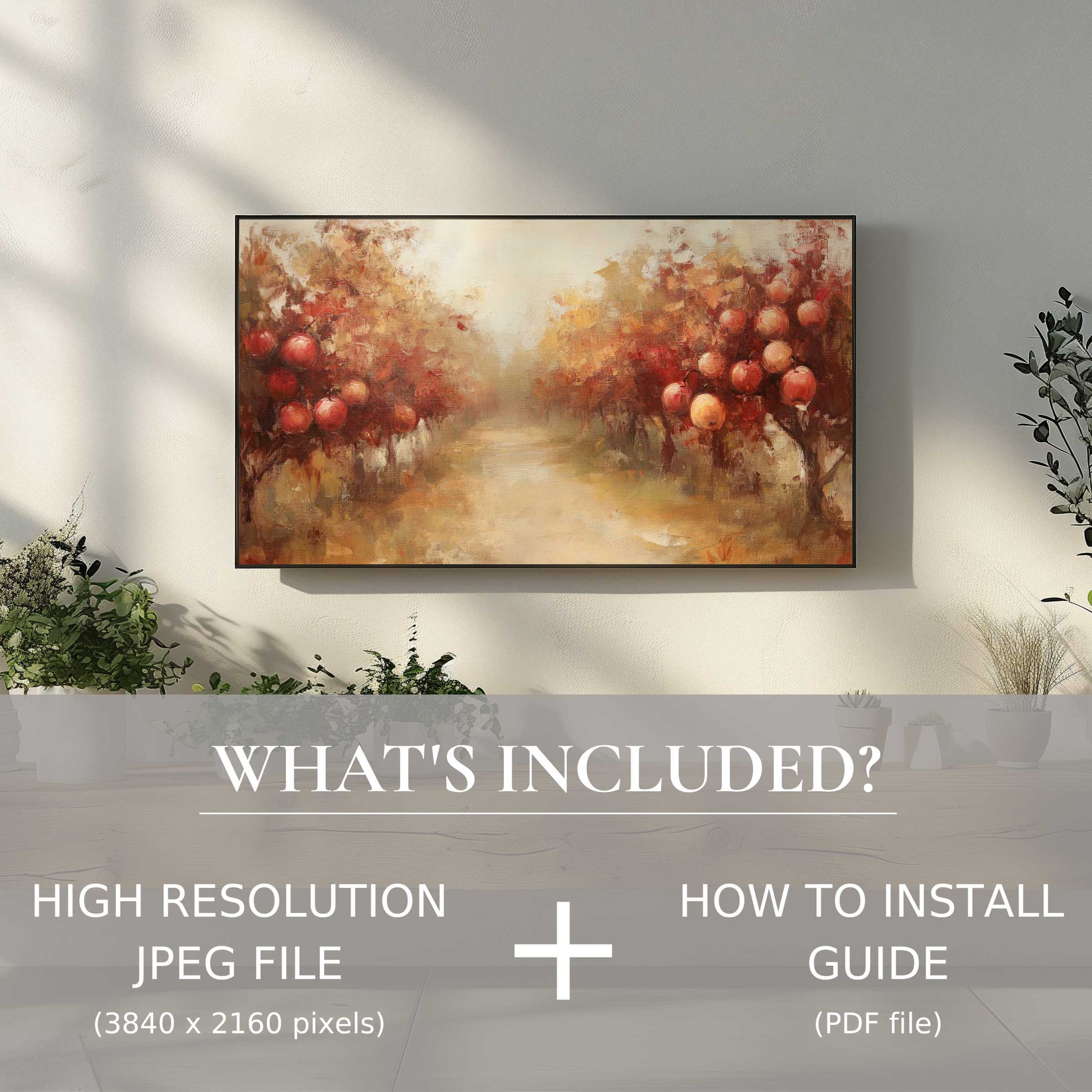 Elegant fall digital TV art download with easy use, enriching your living space with warm, seasonal ambiance and style