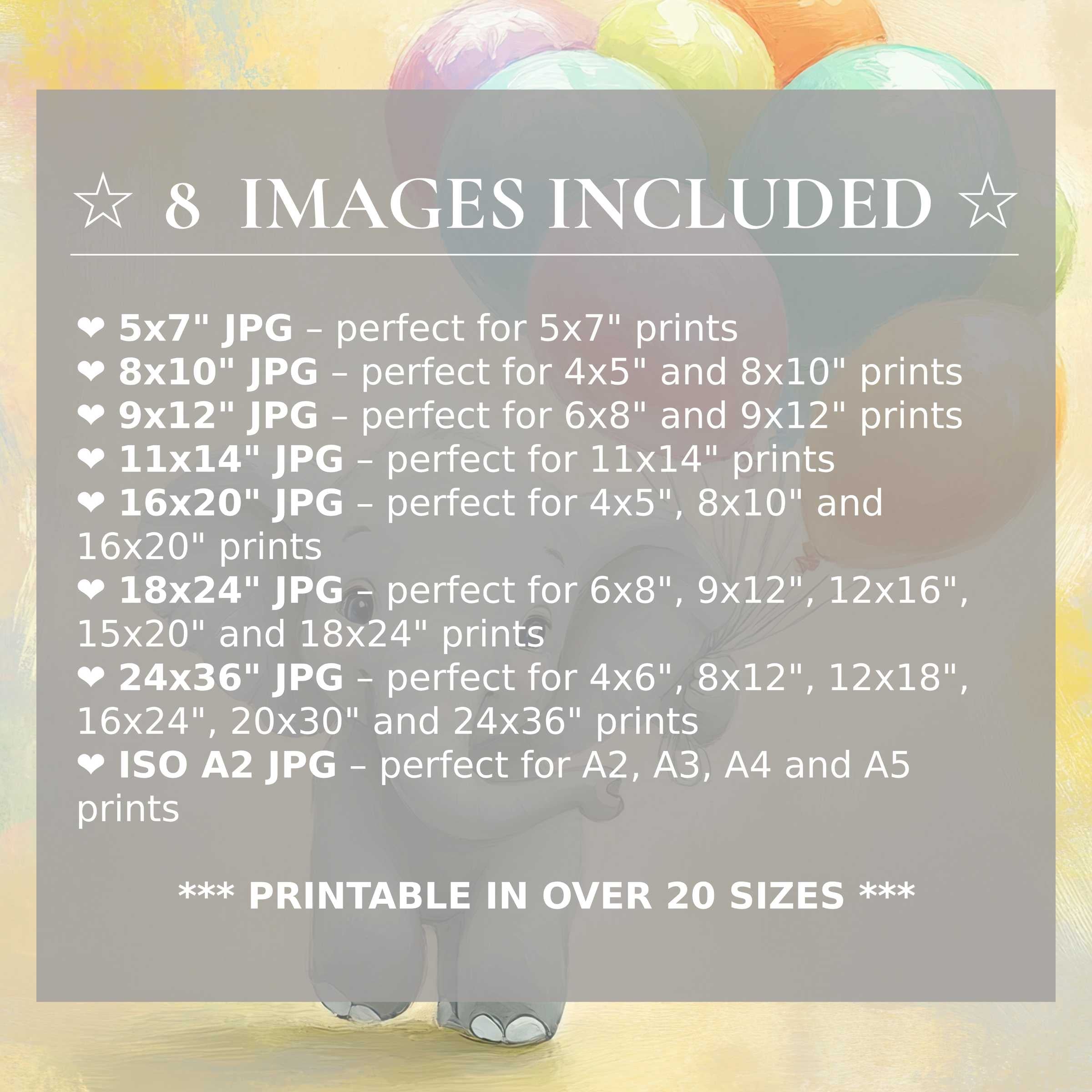 Nursery digital print radiates gentle pastels and soft grays, offering 8 high-quality sizes included to refine modern interiors with timeless style