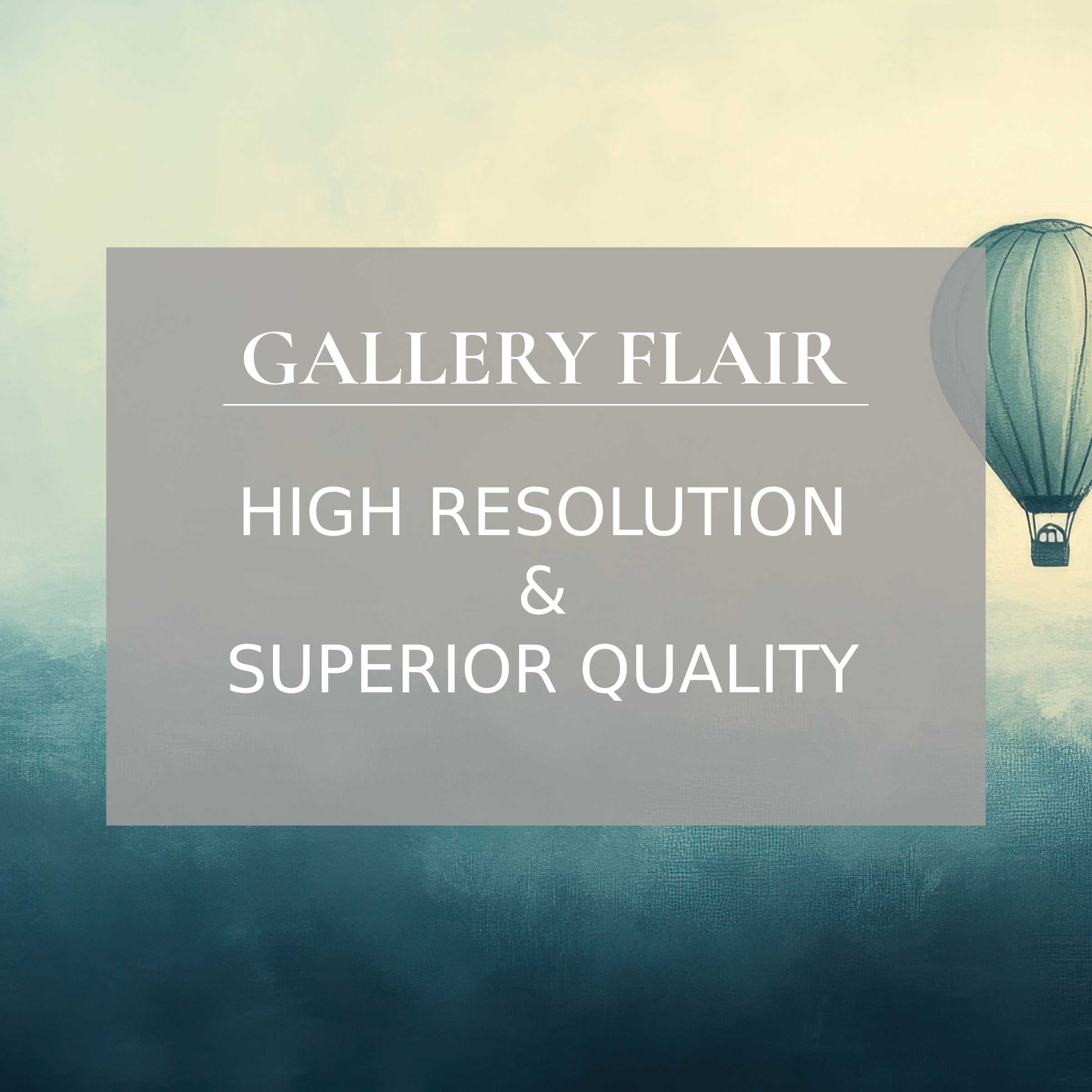 Calming minimalist printable art with a serene gradient and delicate hot air balloon detail, elevating modern interiors