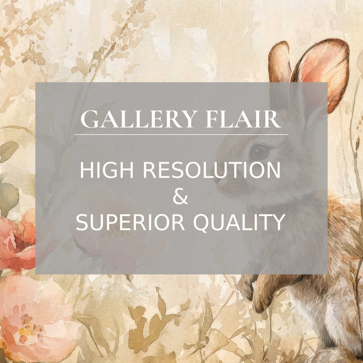 Elegant watercolor bunny in soft pastels with refined detail and clarity, perfect for an easter Frame TV picture