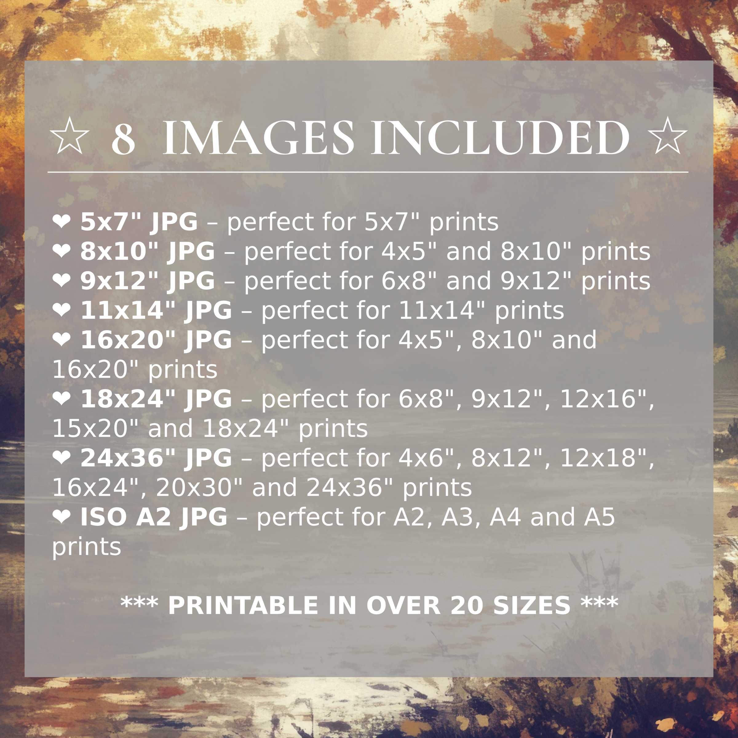 Radiant landscape digital print in warm amber and muted earth tones, delivering versatile elegance in 8 high-quality sizes