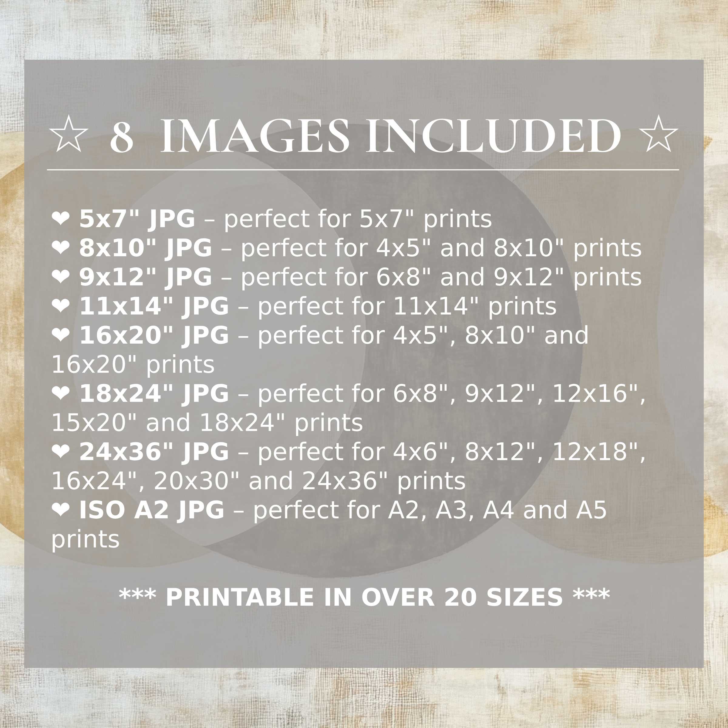 Neutral digital print with soothing taupe and soft beige tones, radiating calm sophistication; includes 8 high-resolution sizes to effortlessly elevate modern interiors with versatile style