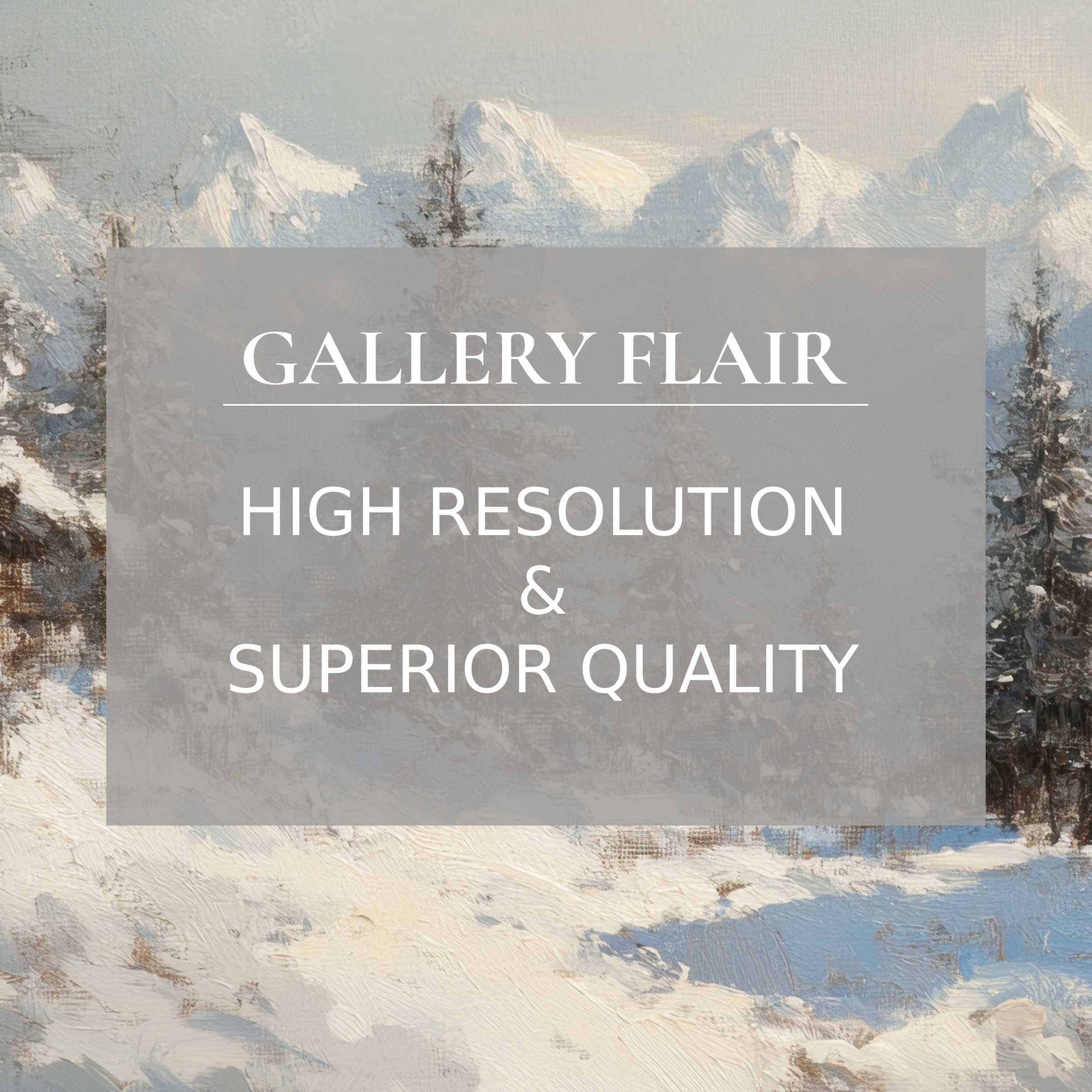 Serene tree printable art capturing snowy peaks and frost-kissed evergreens, elevating modern interiors with exquisite detail and calming elegance