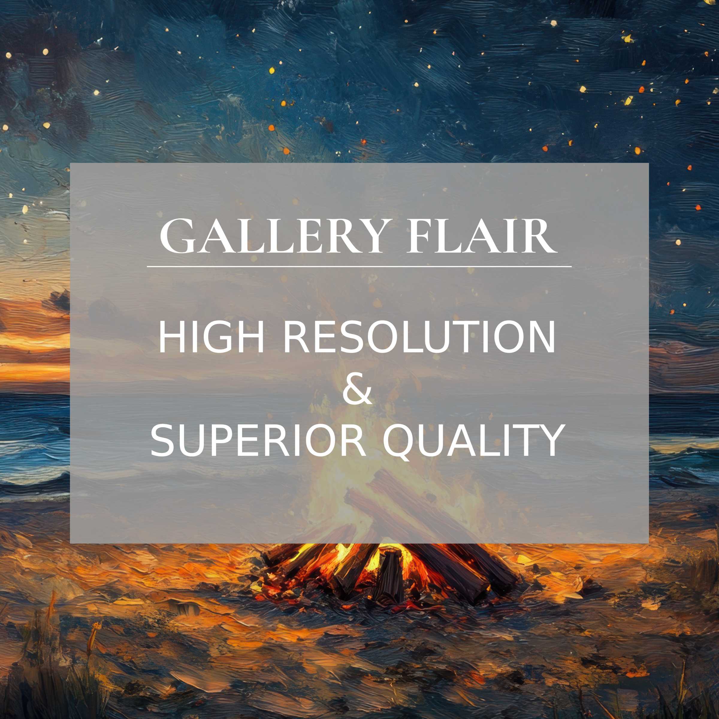 Calming beach printable art featuring a radiant bonfire under a starlit sky, crafted with elegant high-resolution detail to elevate modern interiors