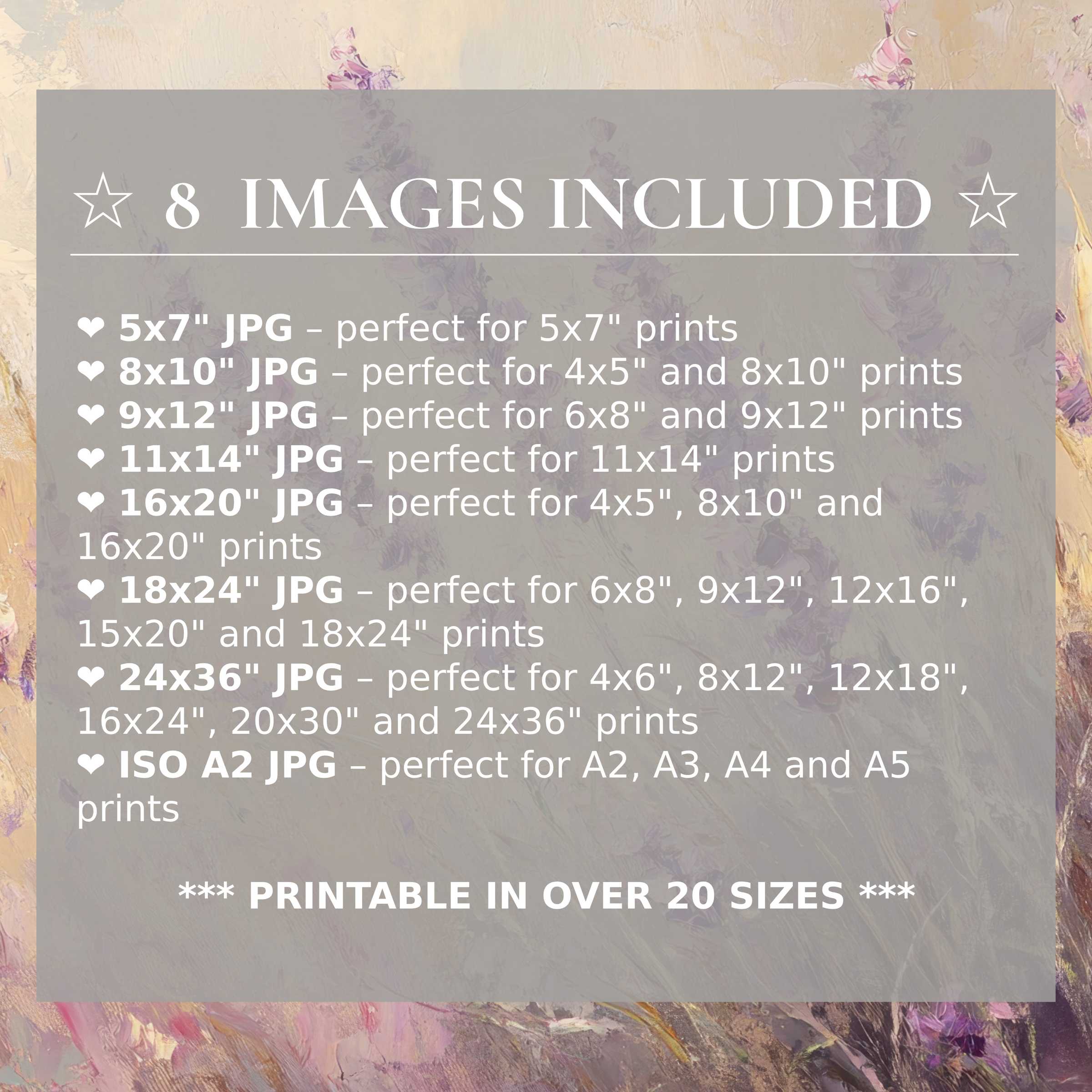 Radiant spring digital print in soft lilac and blush hues, offered in 8 high-quality sizes to elevate modern interiors with versatile elegance