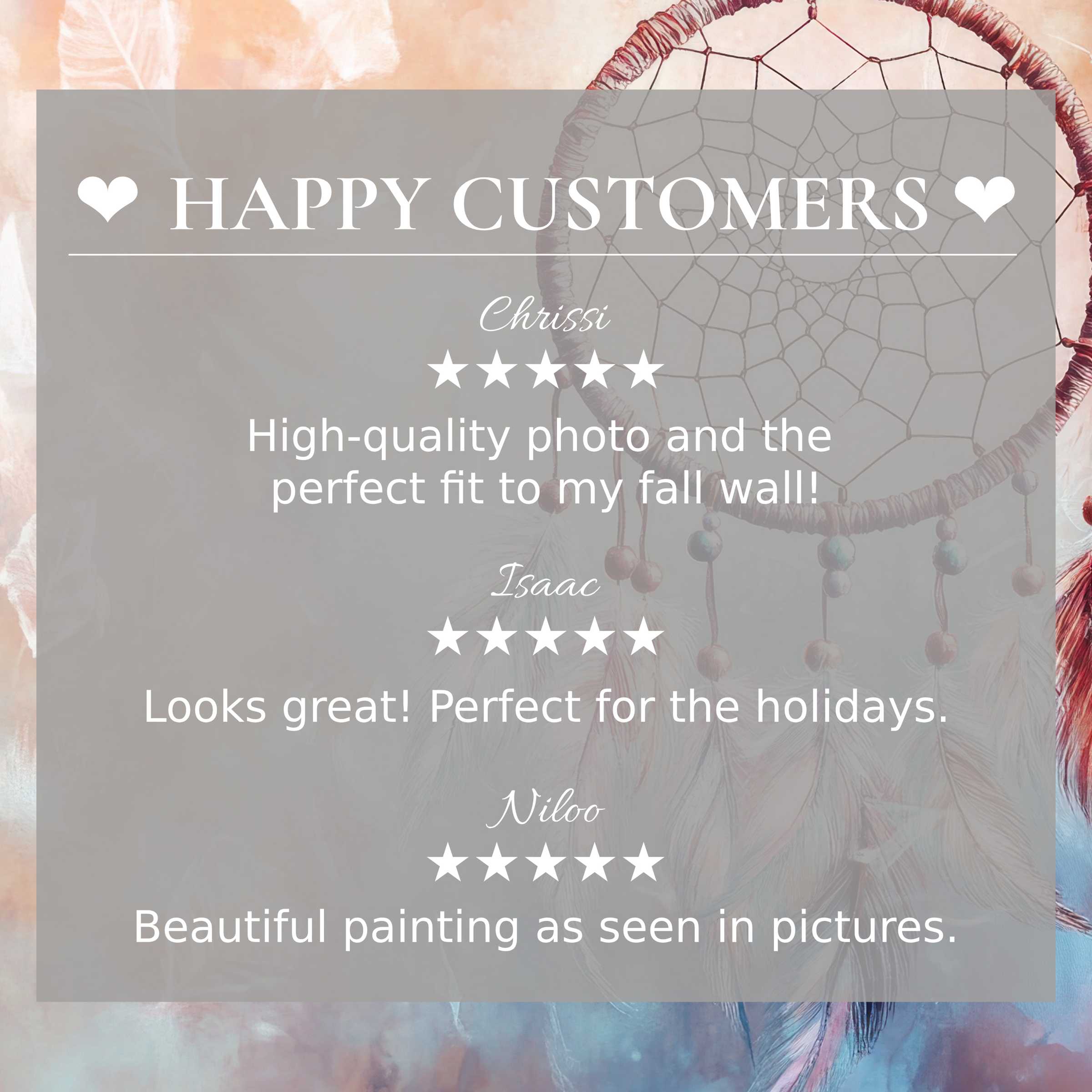 Boho art for Frame TV with abstract sunset hues; happy customer reviews build trust and showcase elegance