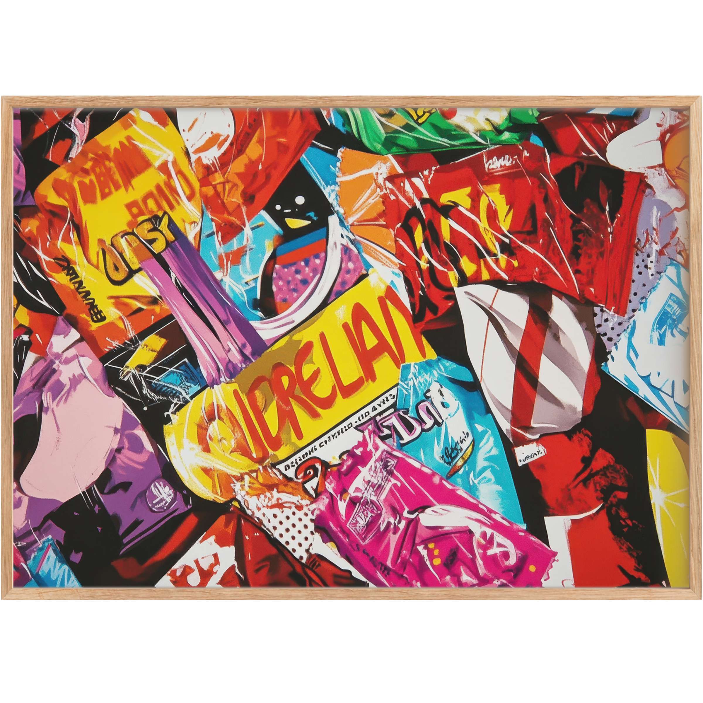 Vibrant pop art printable wall art blooms with bold reds, yellows, and blues, energizing spaces with dynamic, urban flair