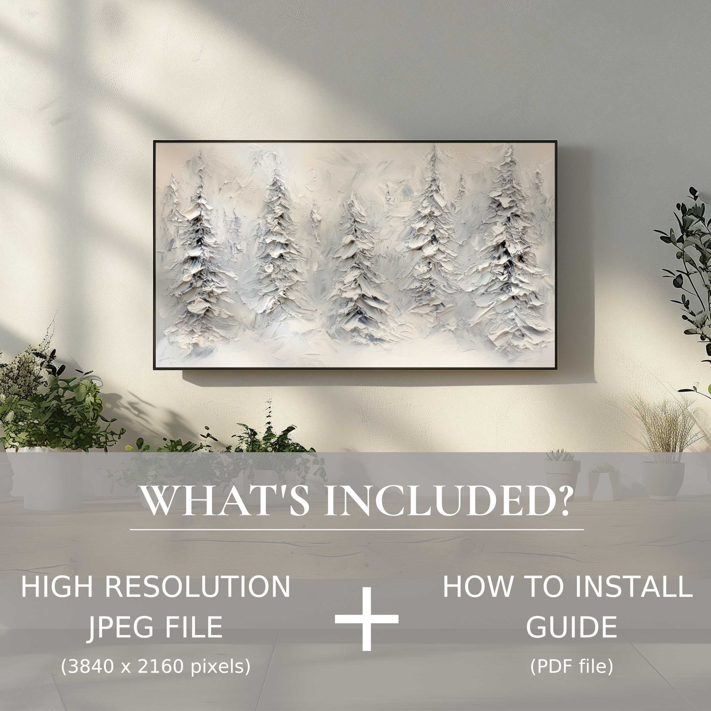 Elegant tree digital TV art download enhances modern living spaces with easy digital use and instant style