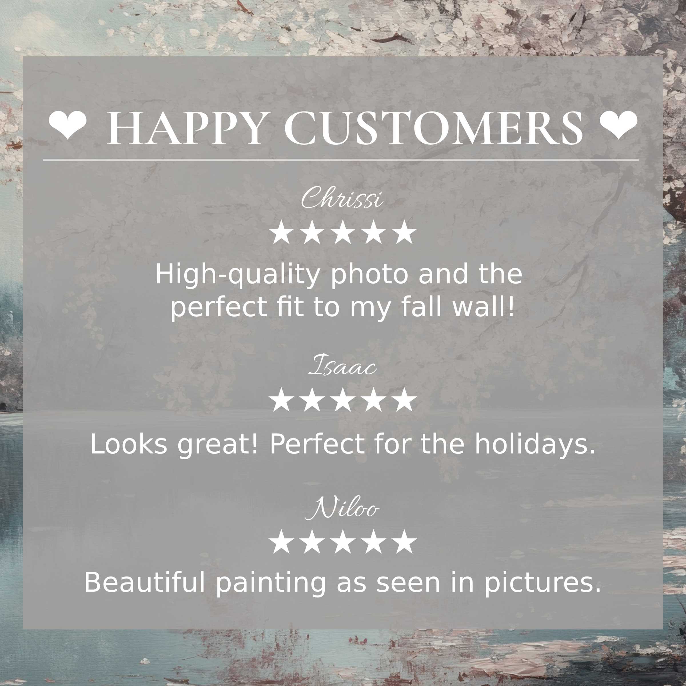 Elegant landscape art for Frame TV with serene abstract colors; happy customer reviews build trust and style appeal