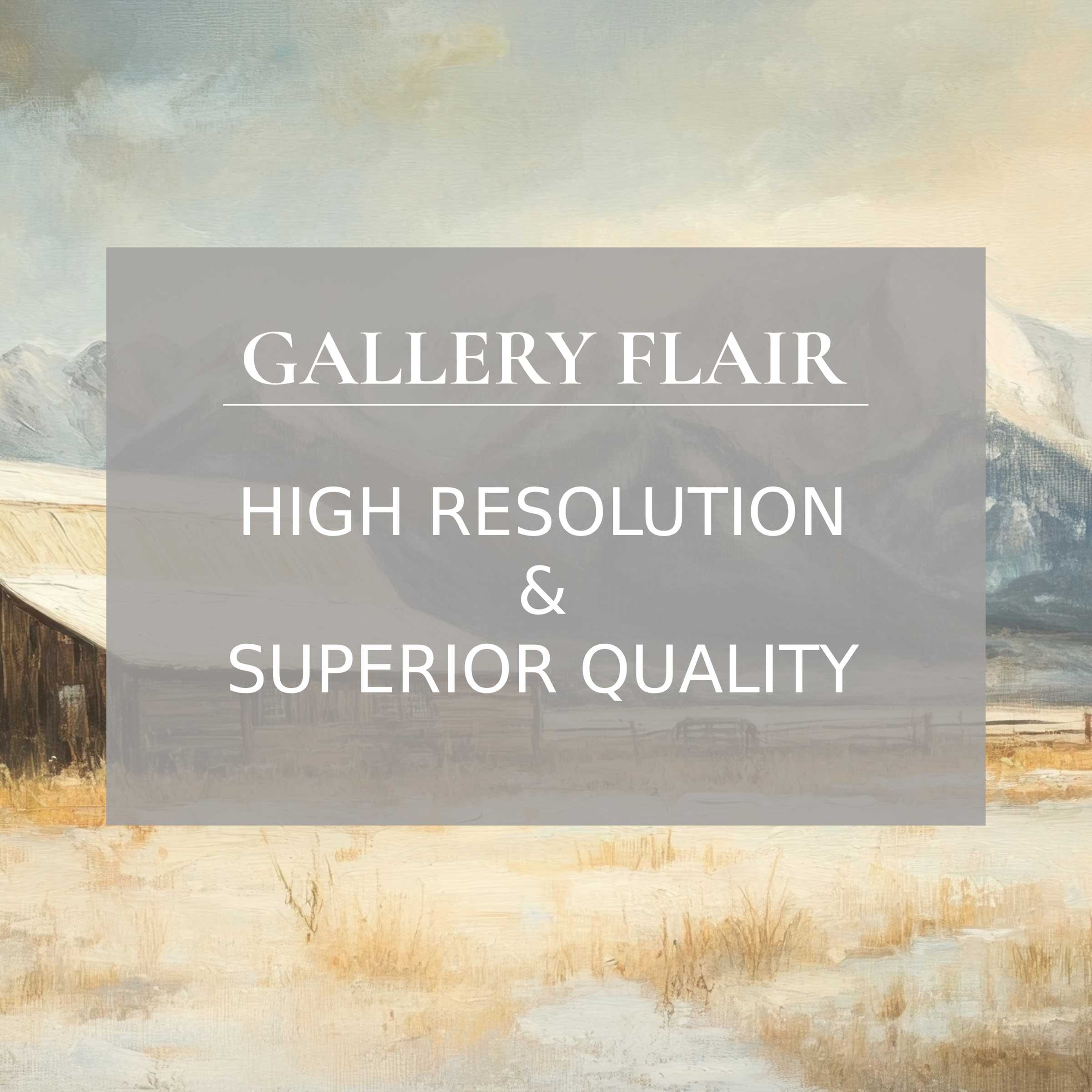 Elegant farmhouse Frame TV picture showcasing refined brushwork and crisp, high-resolution rustic landscape clarity