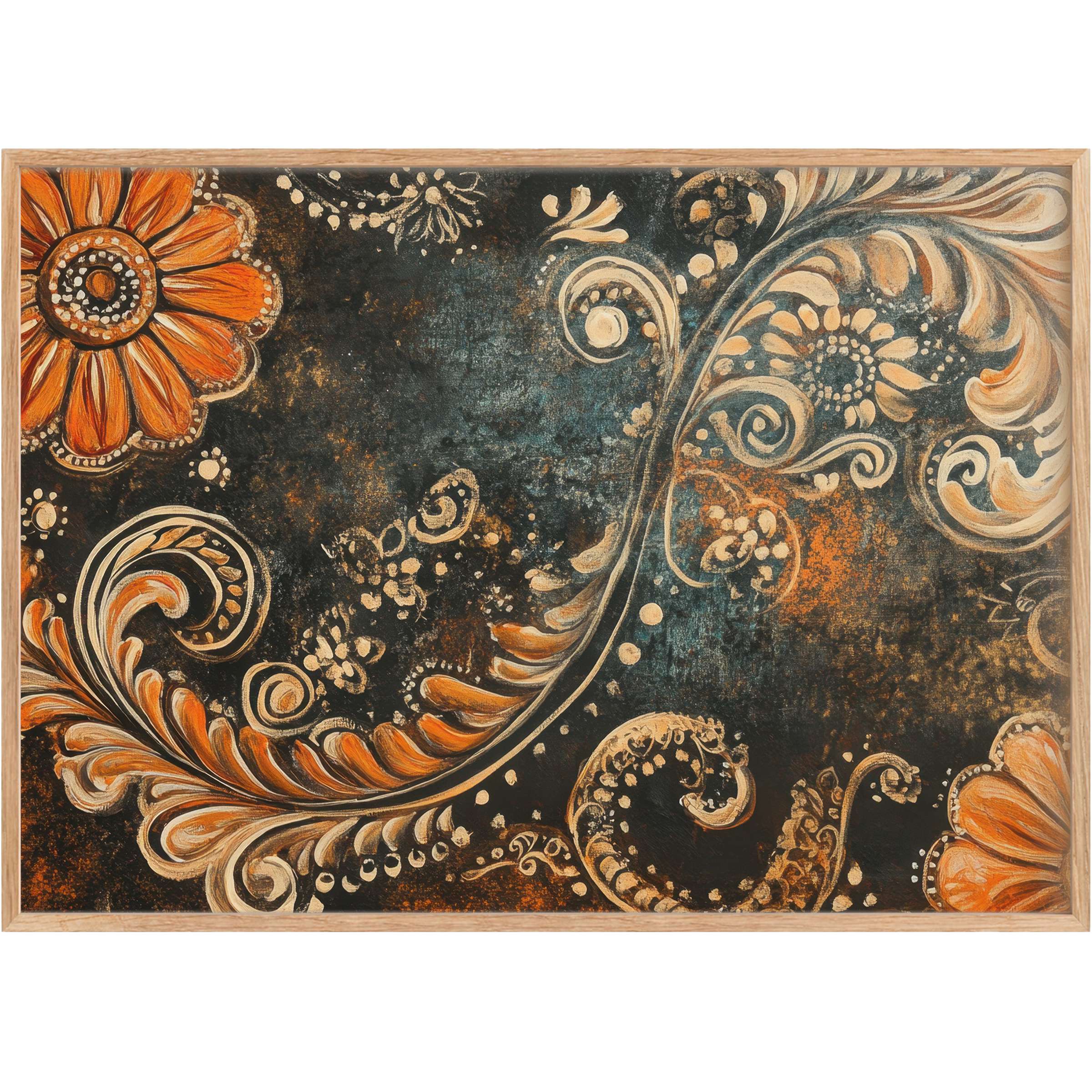 Elegant boho printable wall art evoking warm amber and deep charcoal tones, creating a rich, inviting, and radiant ambiance