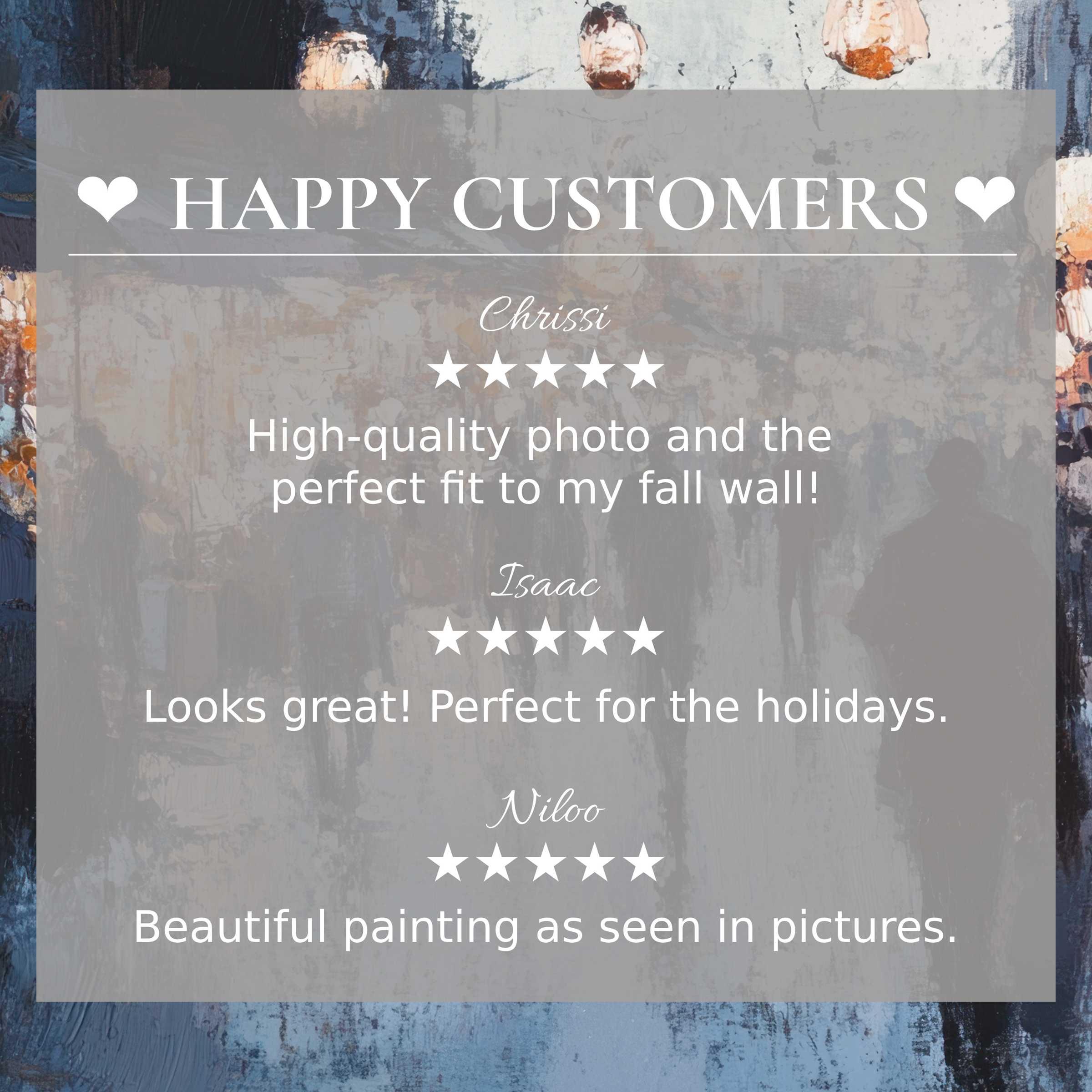 Urban art for Frame TV with abstract muted tones, featuring happy customer reviews that build trust and highlight elegance