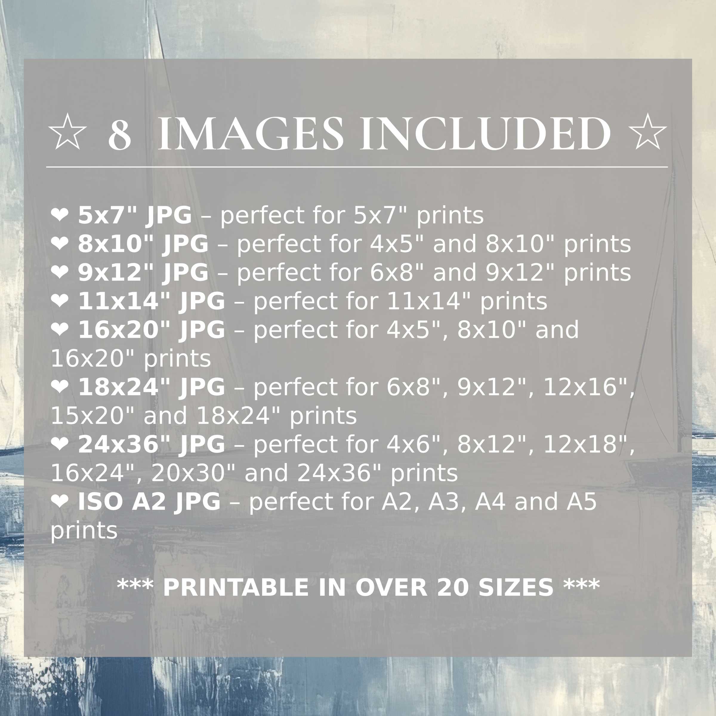 Coastal digital print in serene blues and warm neutrals, offering radiant calm and style in 8 high-quality sizes included