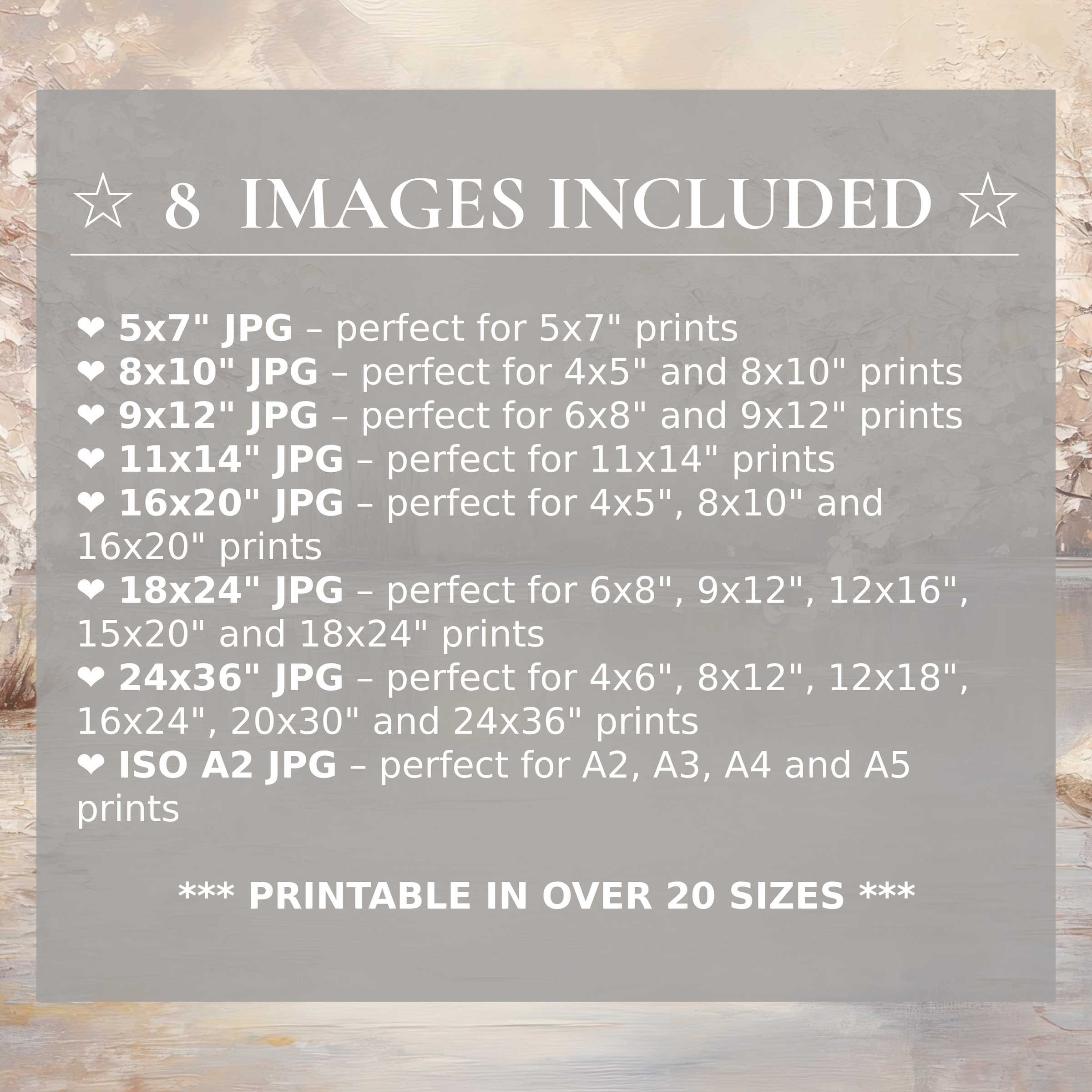 Landscape digital print exuding calming neutrals and subtle earthy tones, elevating modern interiors with 8 inclusive high-quality sizes