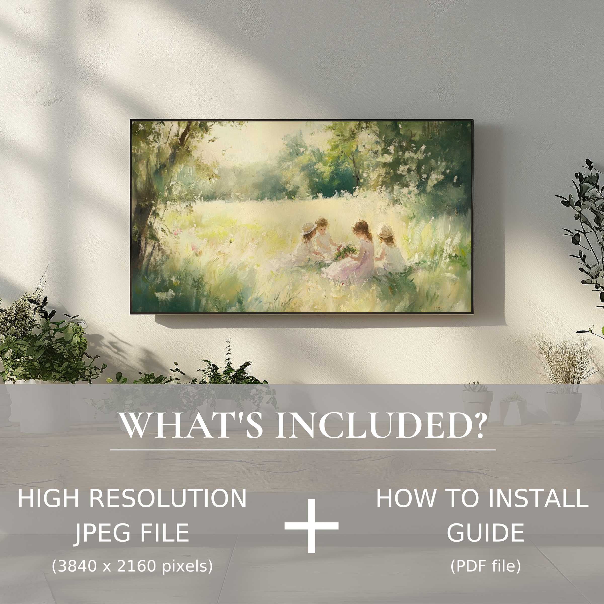 Elegant summer digital TV art download, easily enhancing living spaces with high-res nature scenes and installation guide