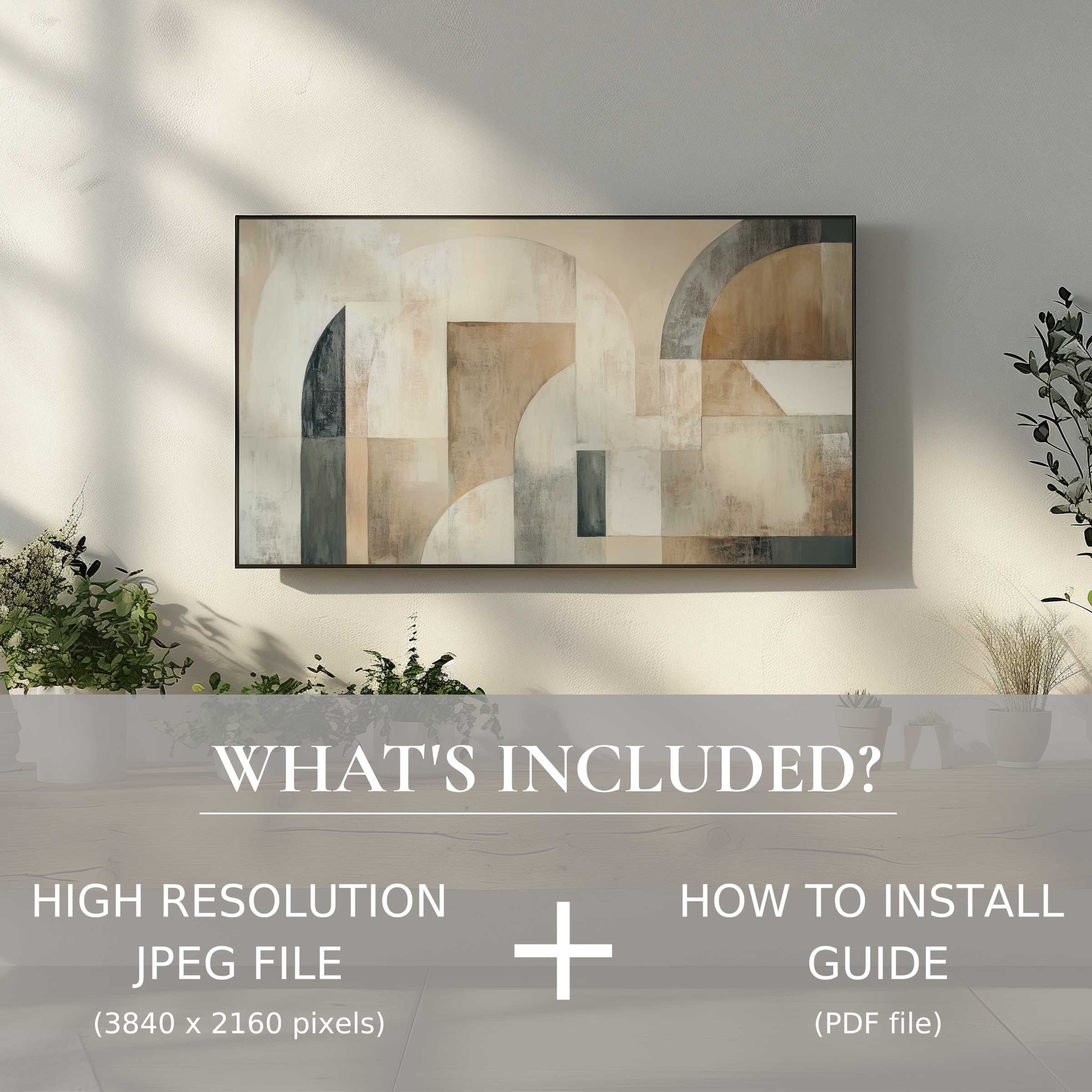 Modern abstract digital TV art download enhances your space with effortless digital use and elegant minimalist charm
